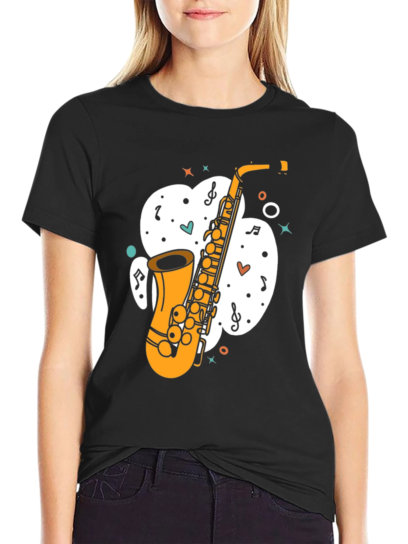 Saxophone Graphic Tee - Musical Instrument T-Shirt