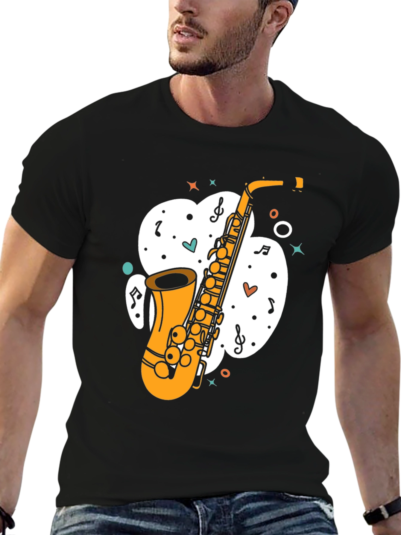 Saxophone Graphic Tee - Musical Instrument T-Shirt