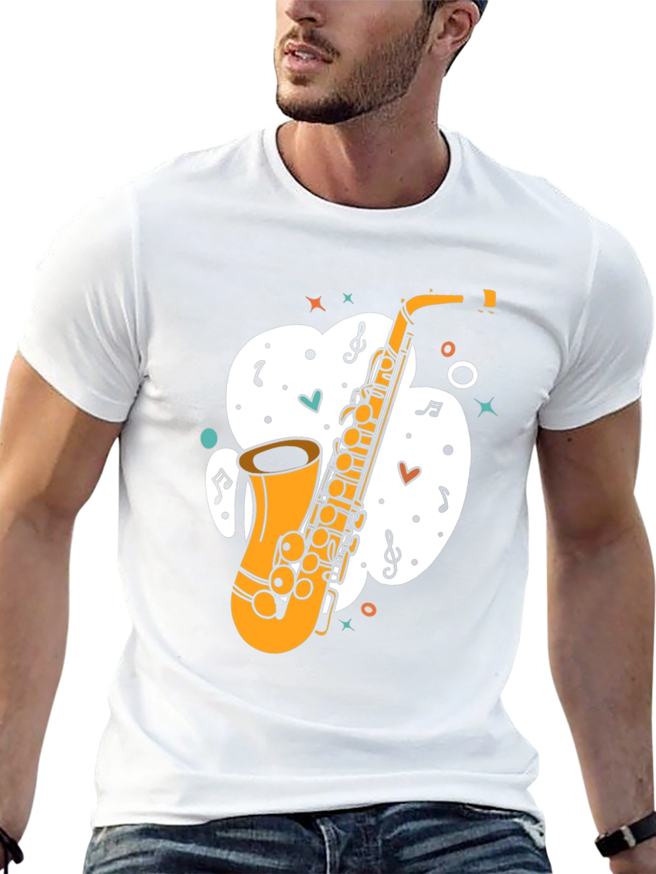 Saxophone Graphic Tee - Musical Instrument T-Shirt