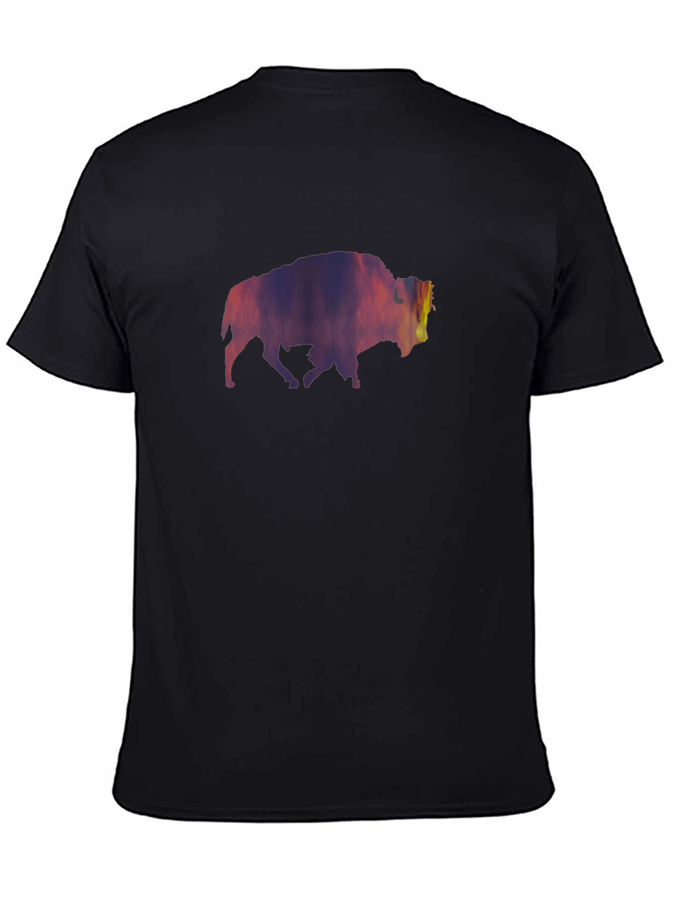 Stylish Black T-Shirt with Bison Silhouette