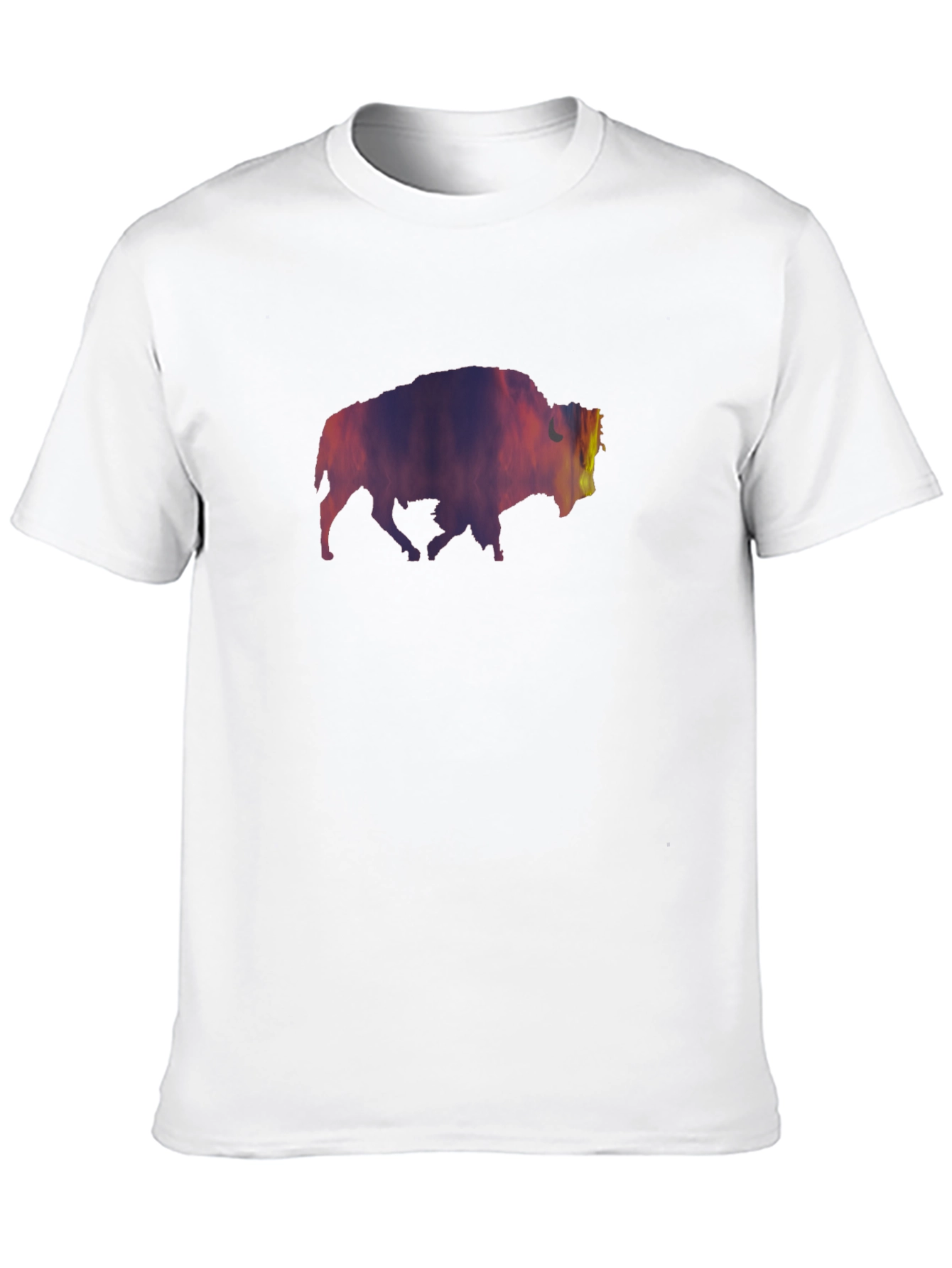 Stylish Black T-Shirt with Bison Silhouette