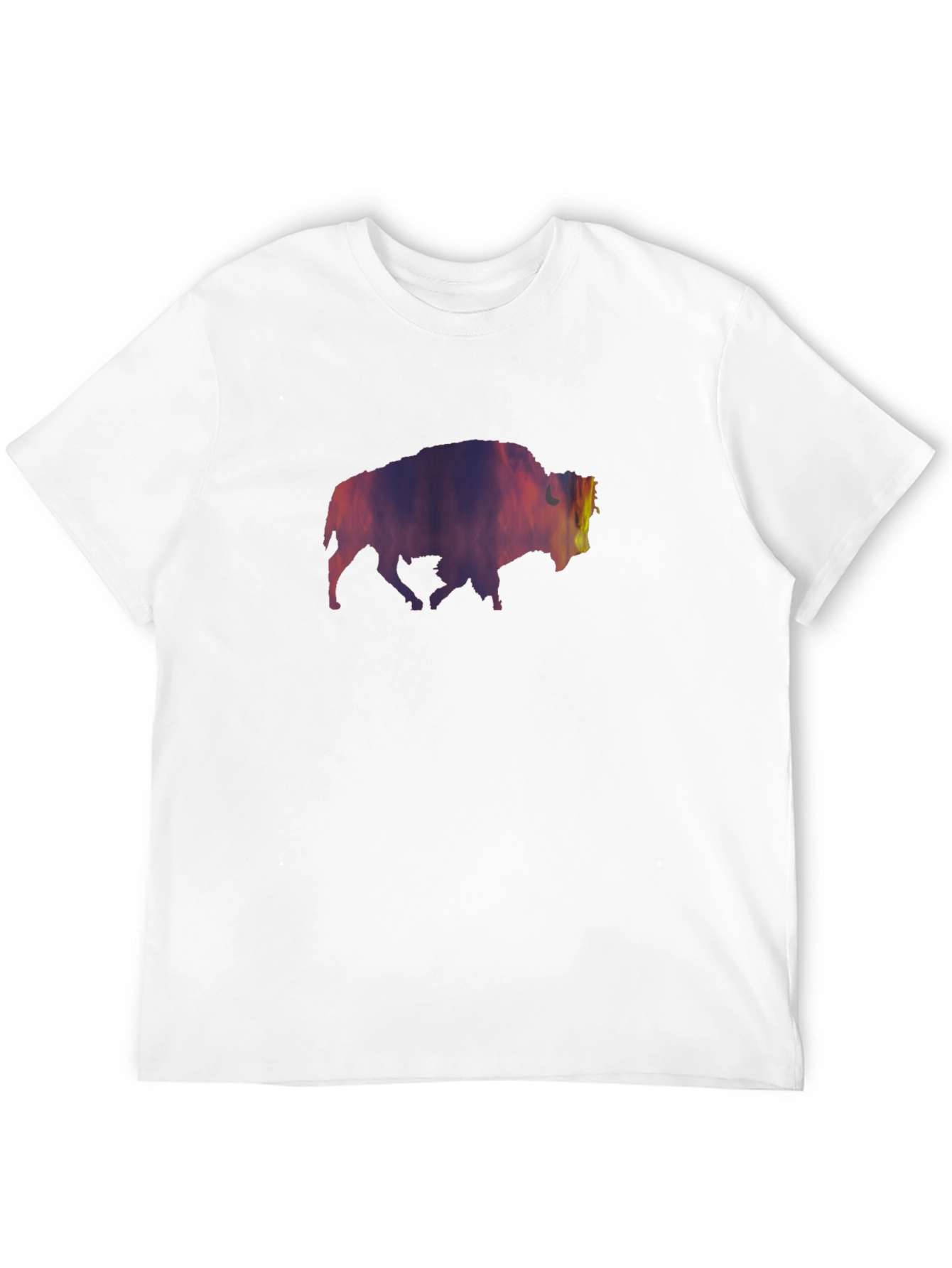 Stylish Black T-Shirt with Bison Silhouette