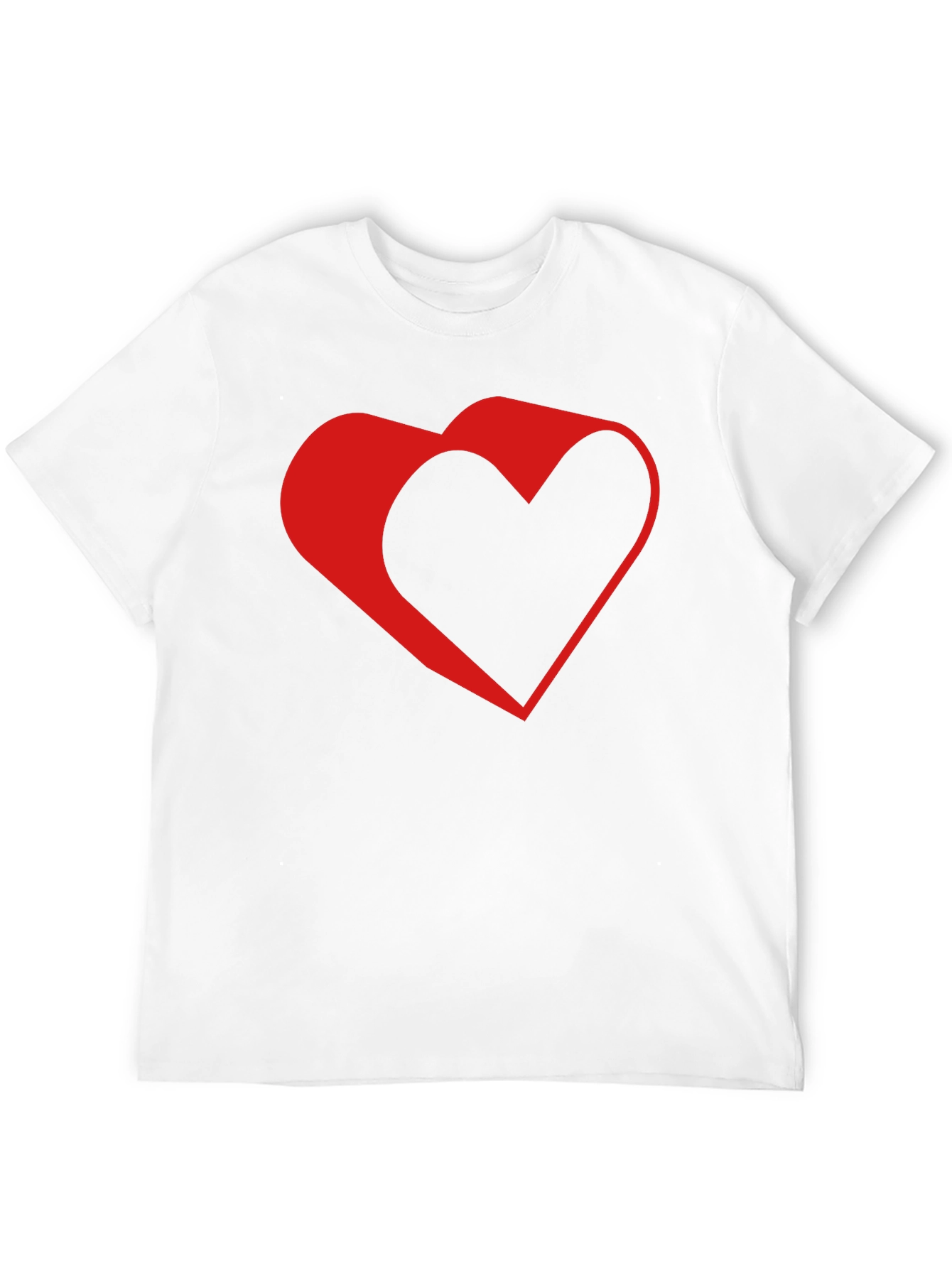 Modern Red Heart Graphic Black T-Shirt