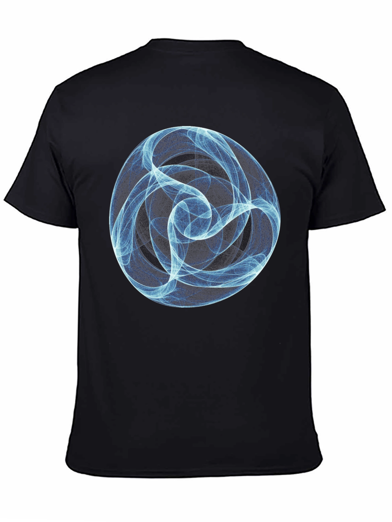Abstract Blue Orb Black T-Shirt