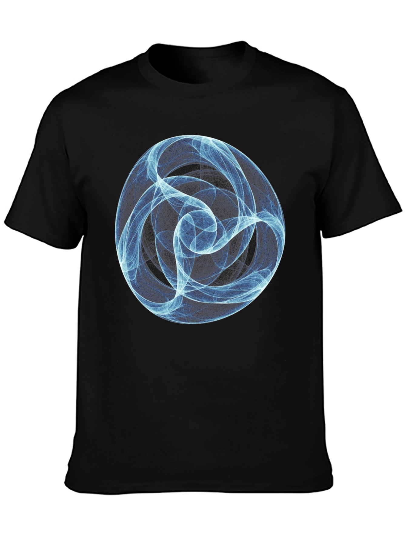 Abstract Blue Orb Black T-Shirt