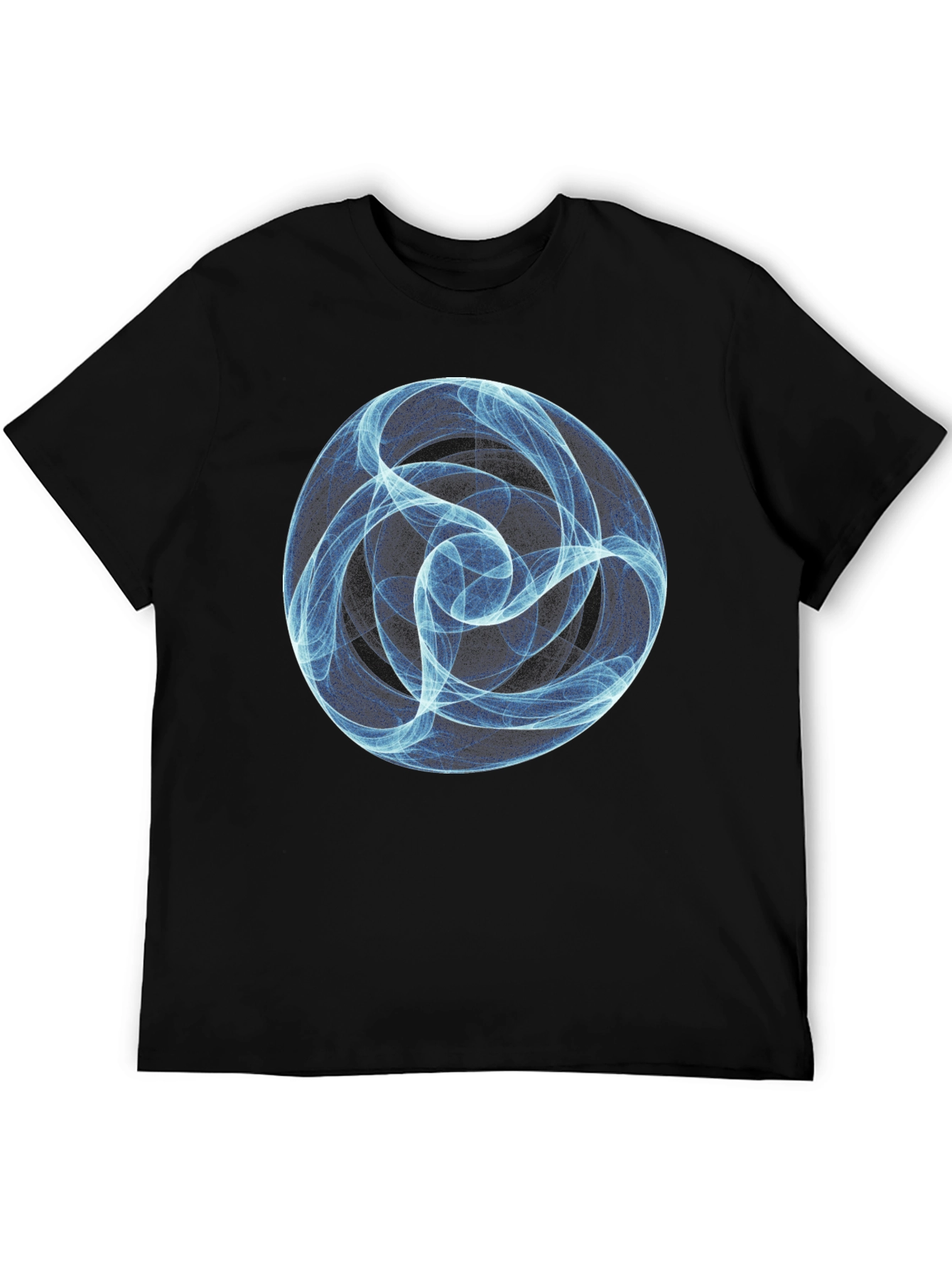 Abstract Blue Orb Black T-Shirt