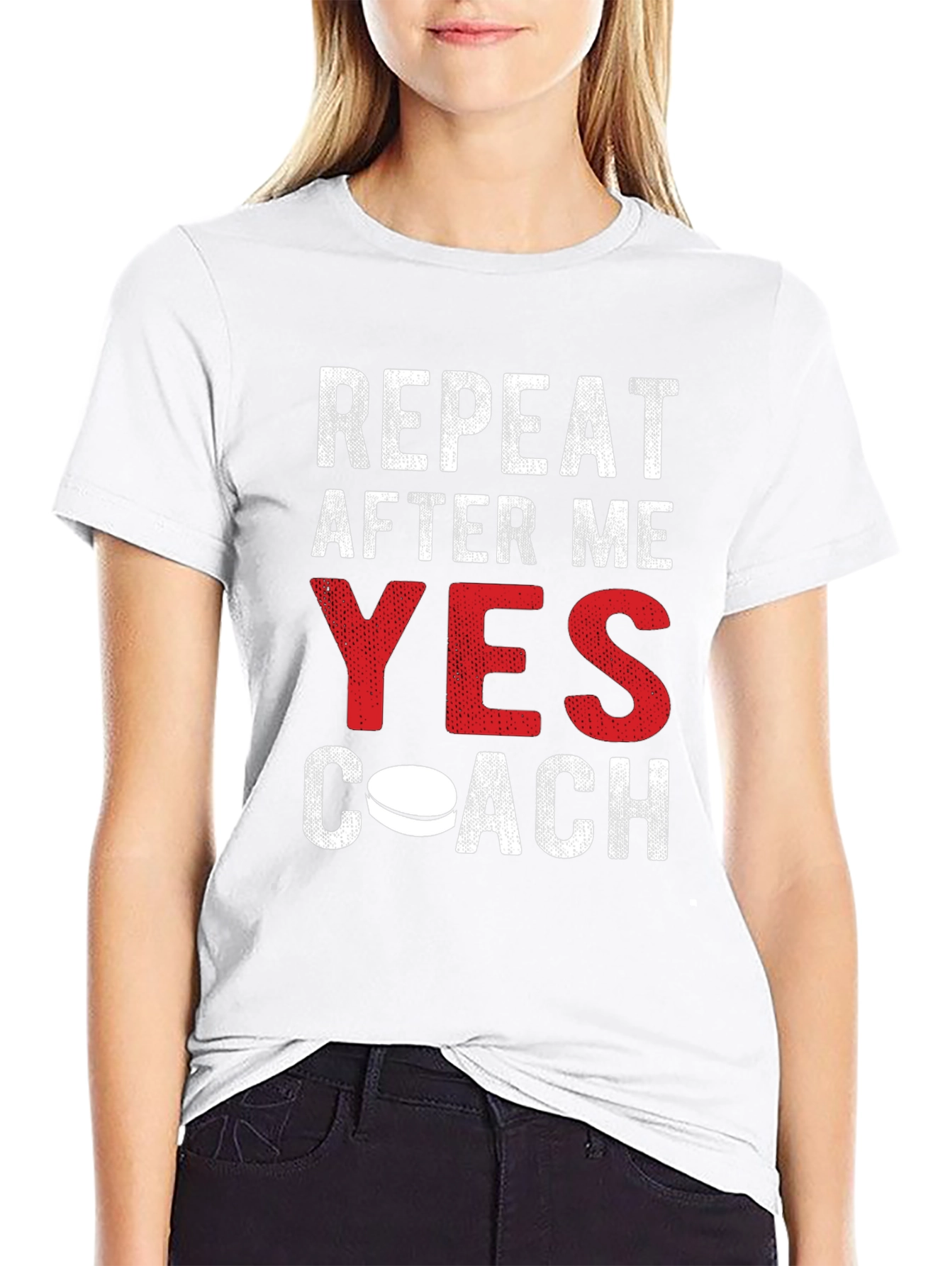 Repeat After Me Yes Coach Funny Hockey T-Shirt