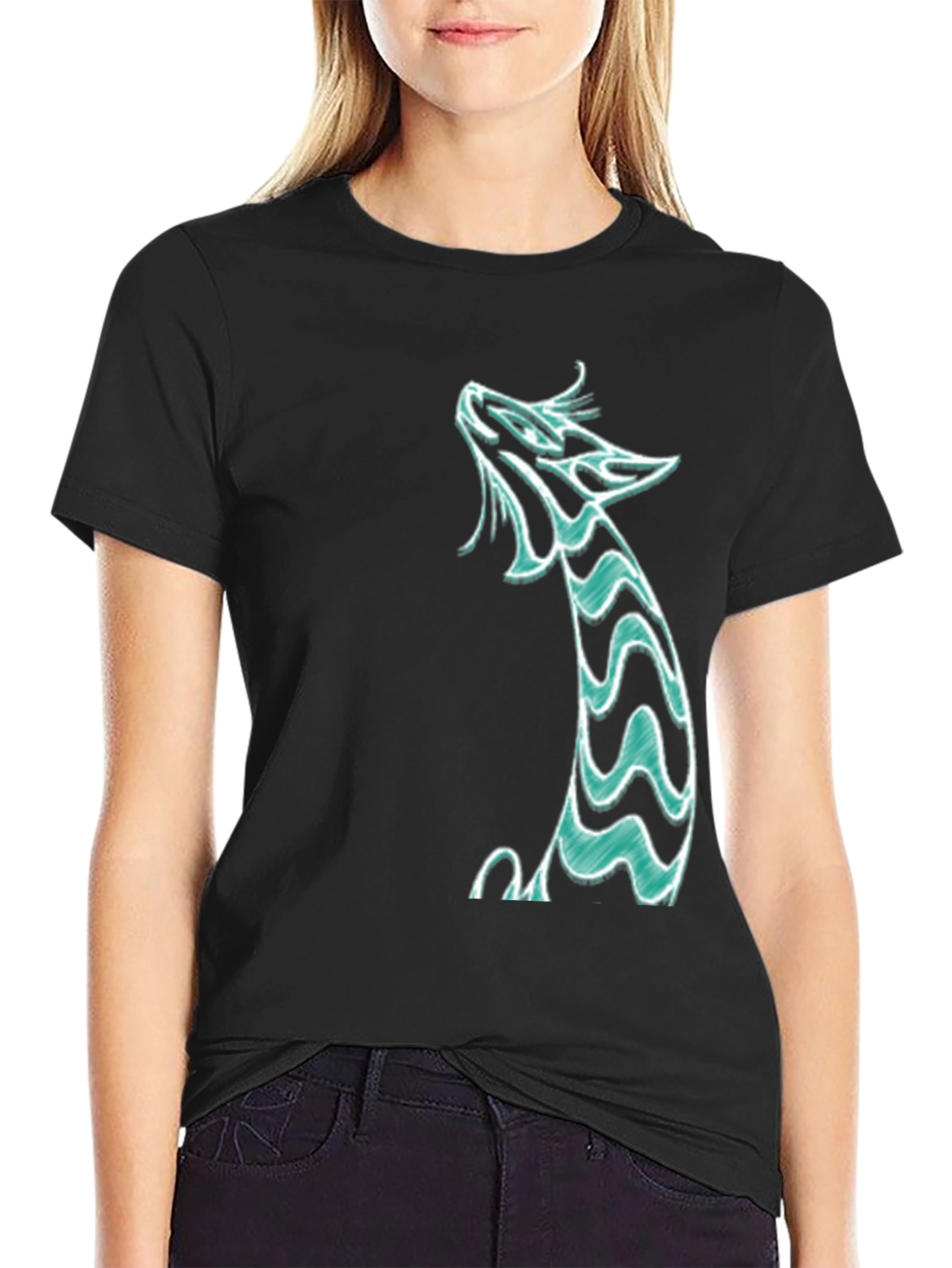 Dragon Graphic Tee - Black Cotton Shirt