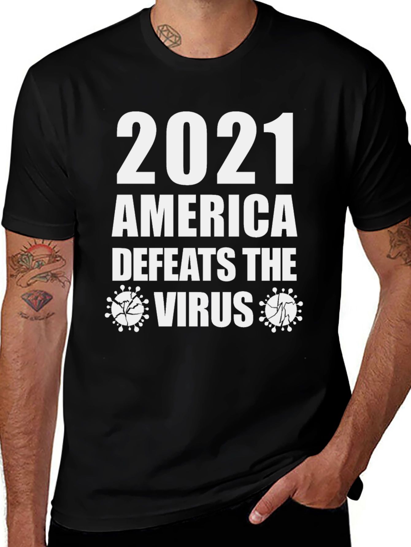 2021 America Defeats the Virus Graphic Tee