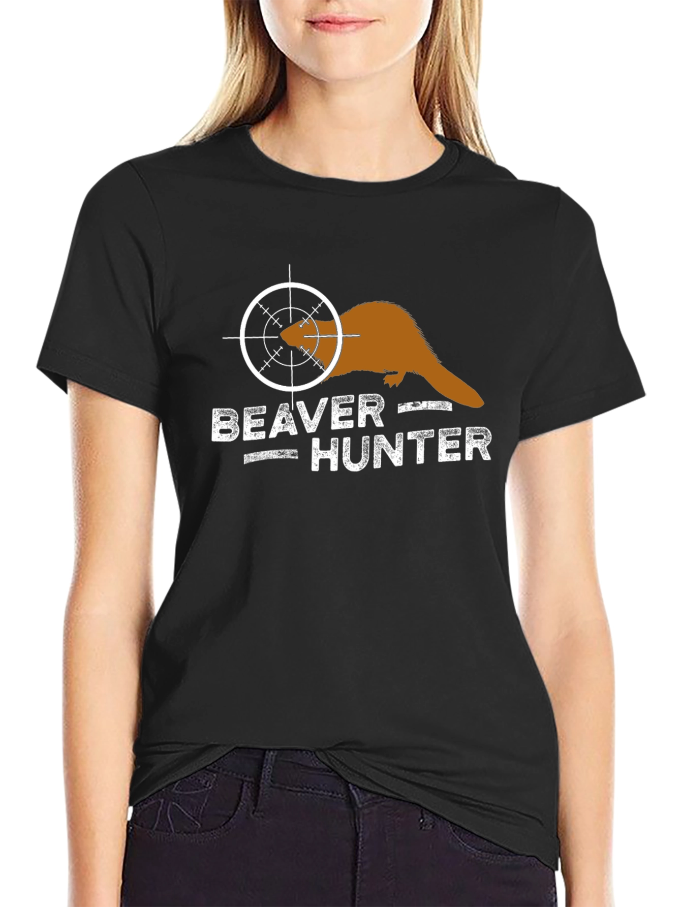 Beaver Hunter Graphic T-Shirt - Novelty Tee