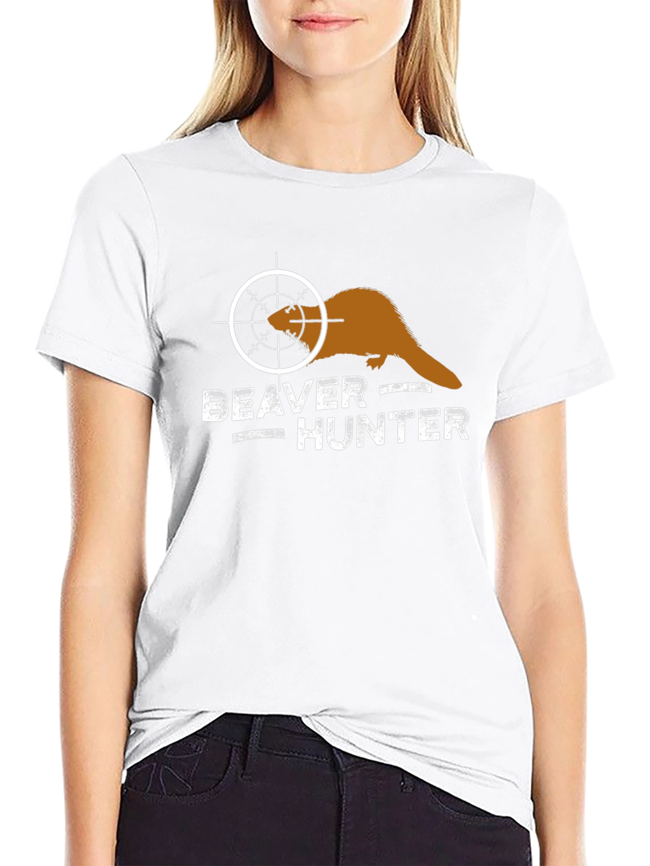Beaver Hunter Graphic T-Shirt - Novelty Tee