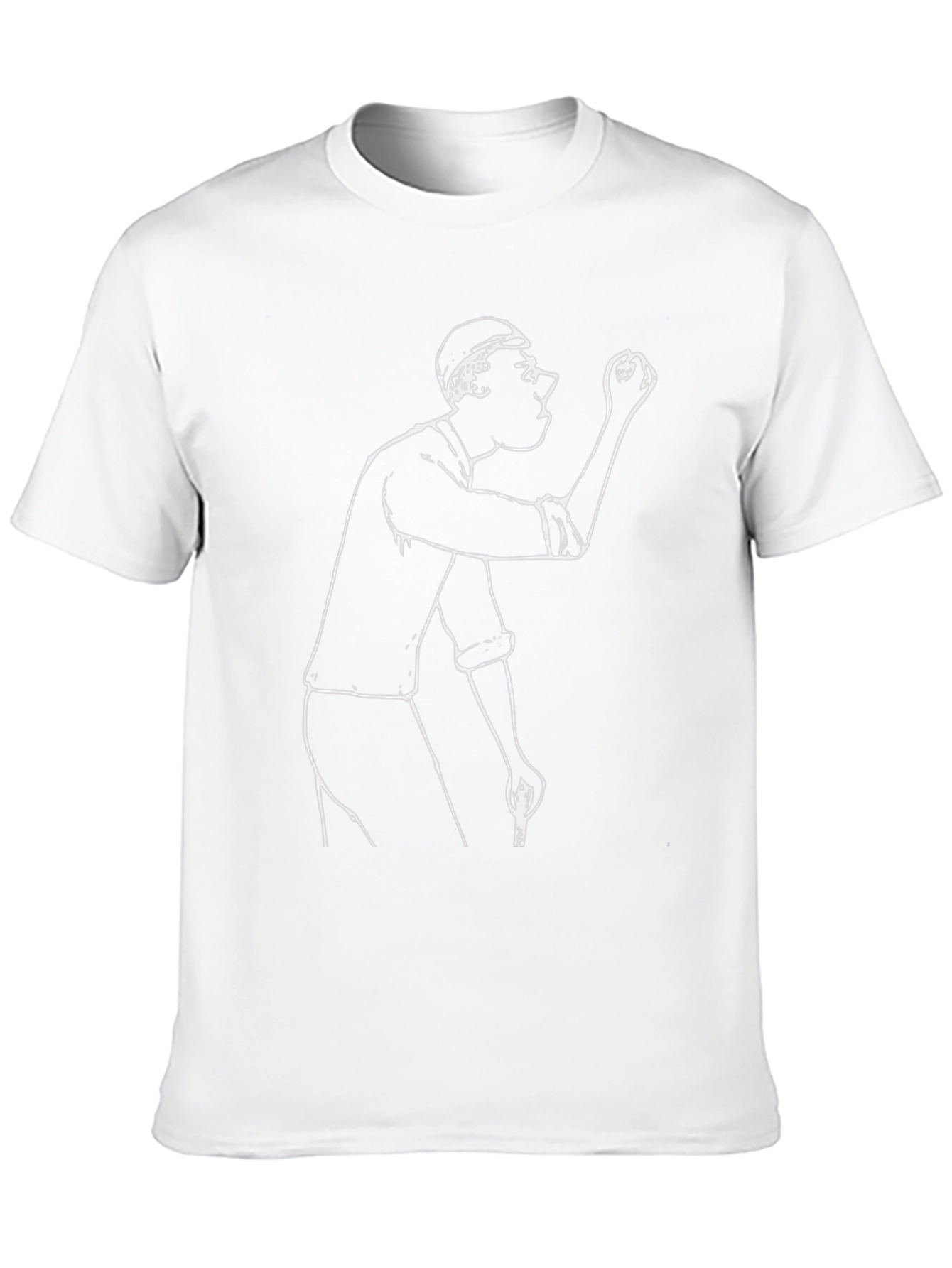 Funny Graphic Tee - Cartoon Man Sketch Black T-Shirt