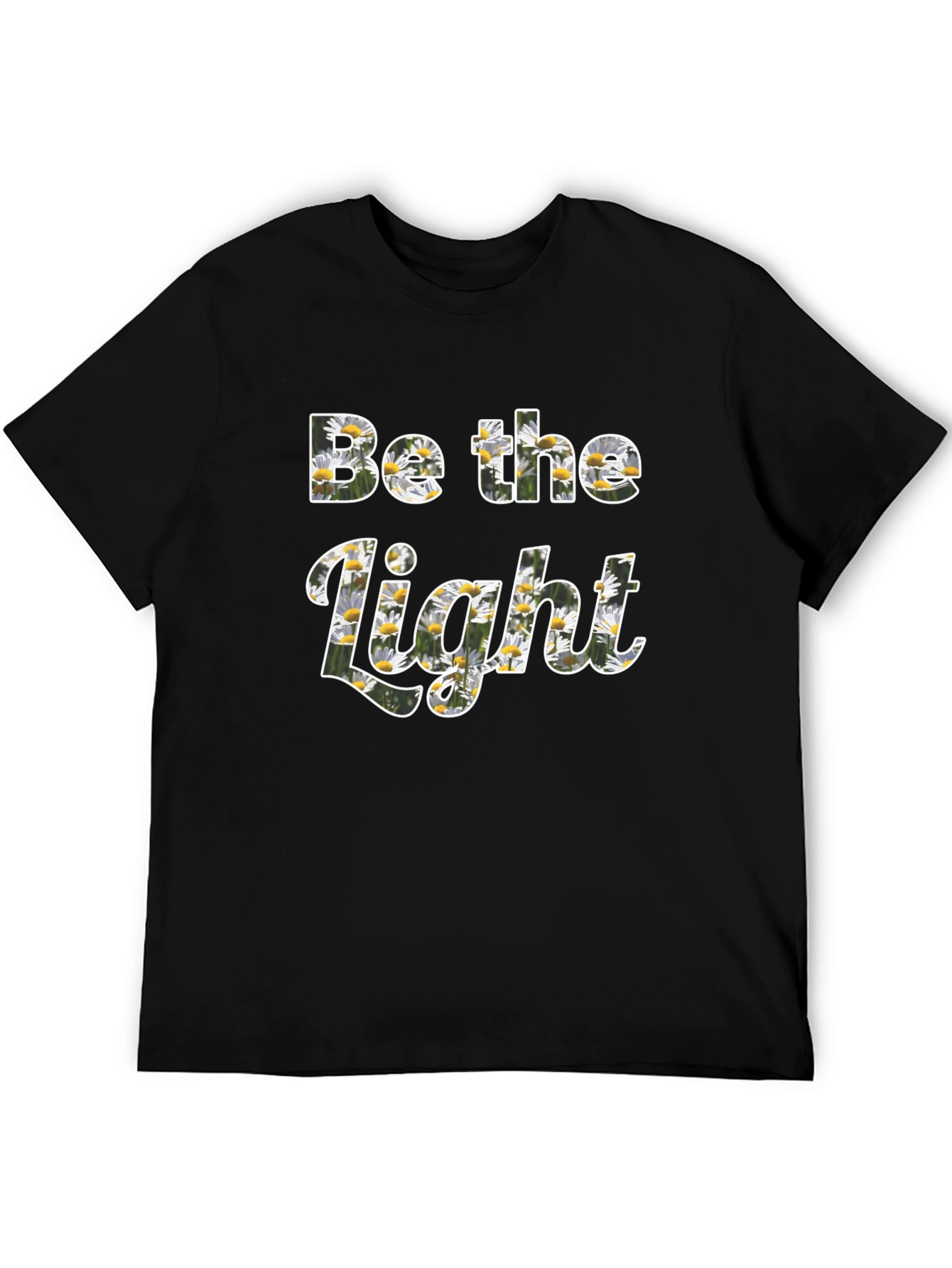 Be the Light Floral Print Black T-Shirt