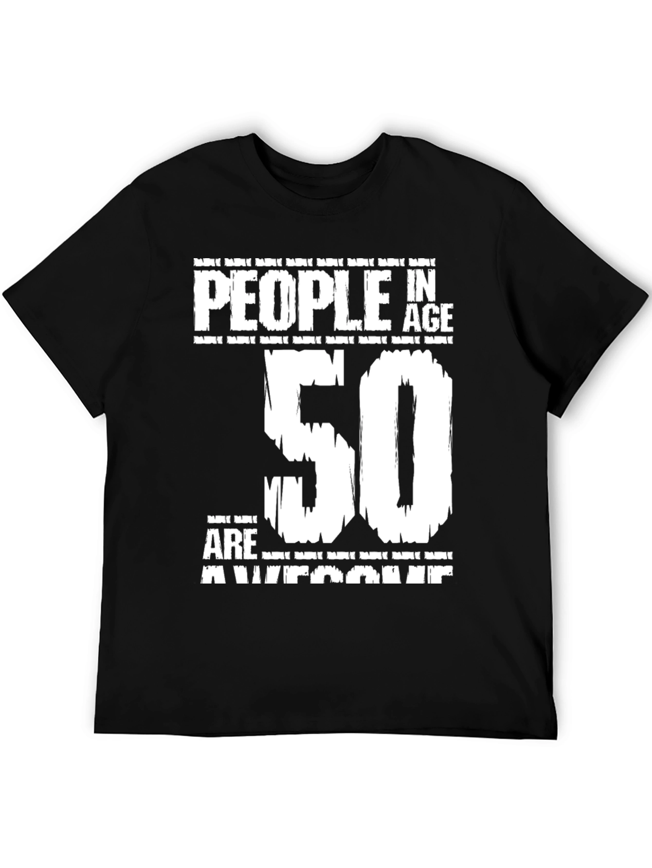 50th Birthday Awesome People Black T-Shirt
