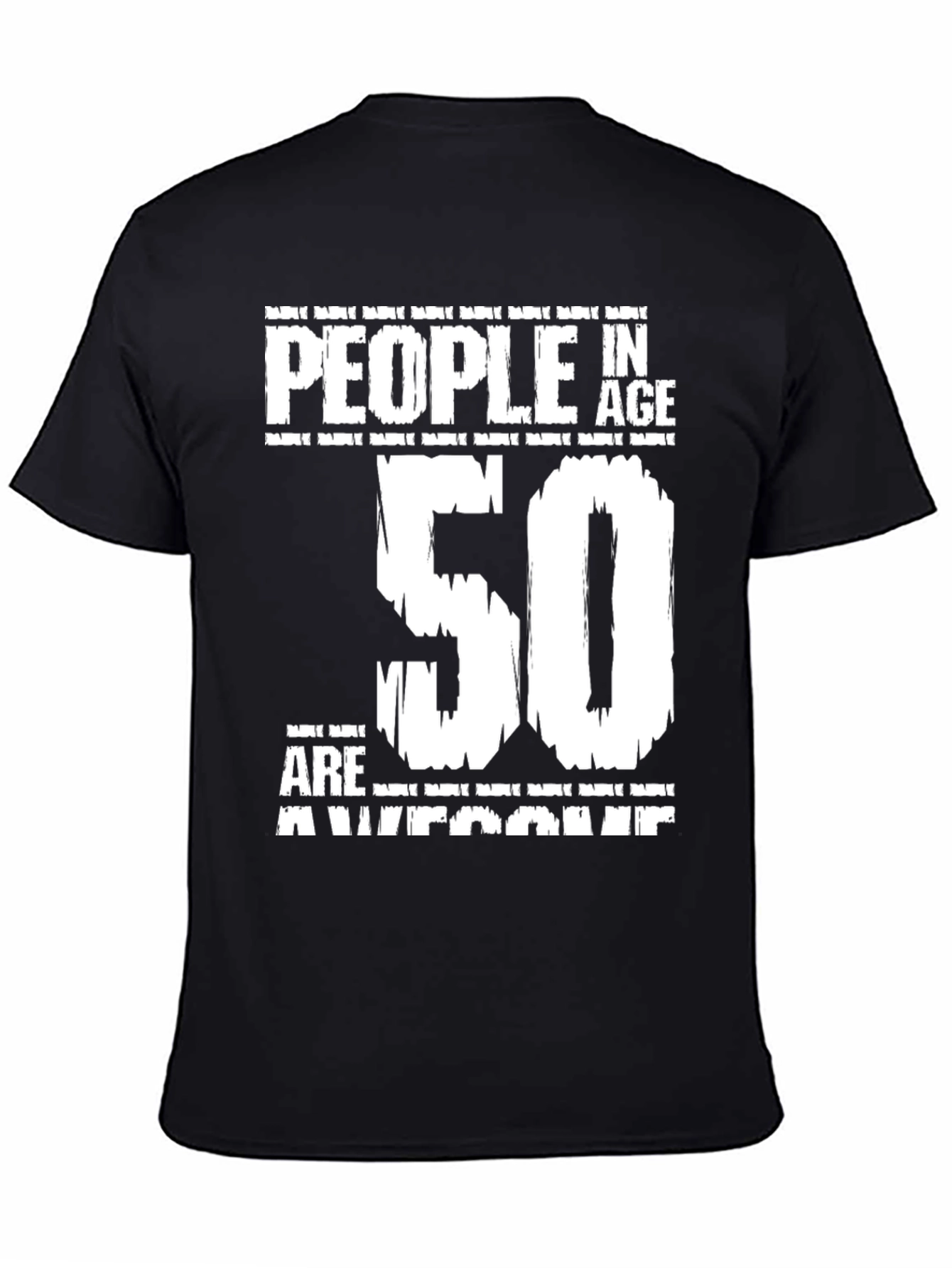 50th Birthday Awesome People Black T-Shirt