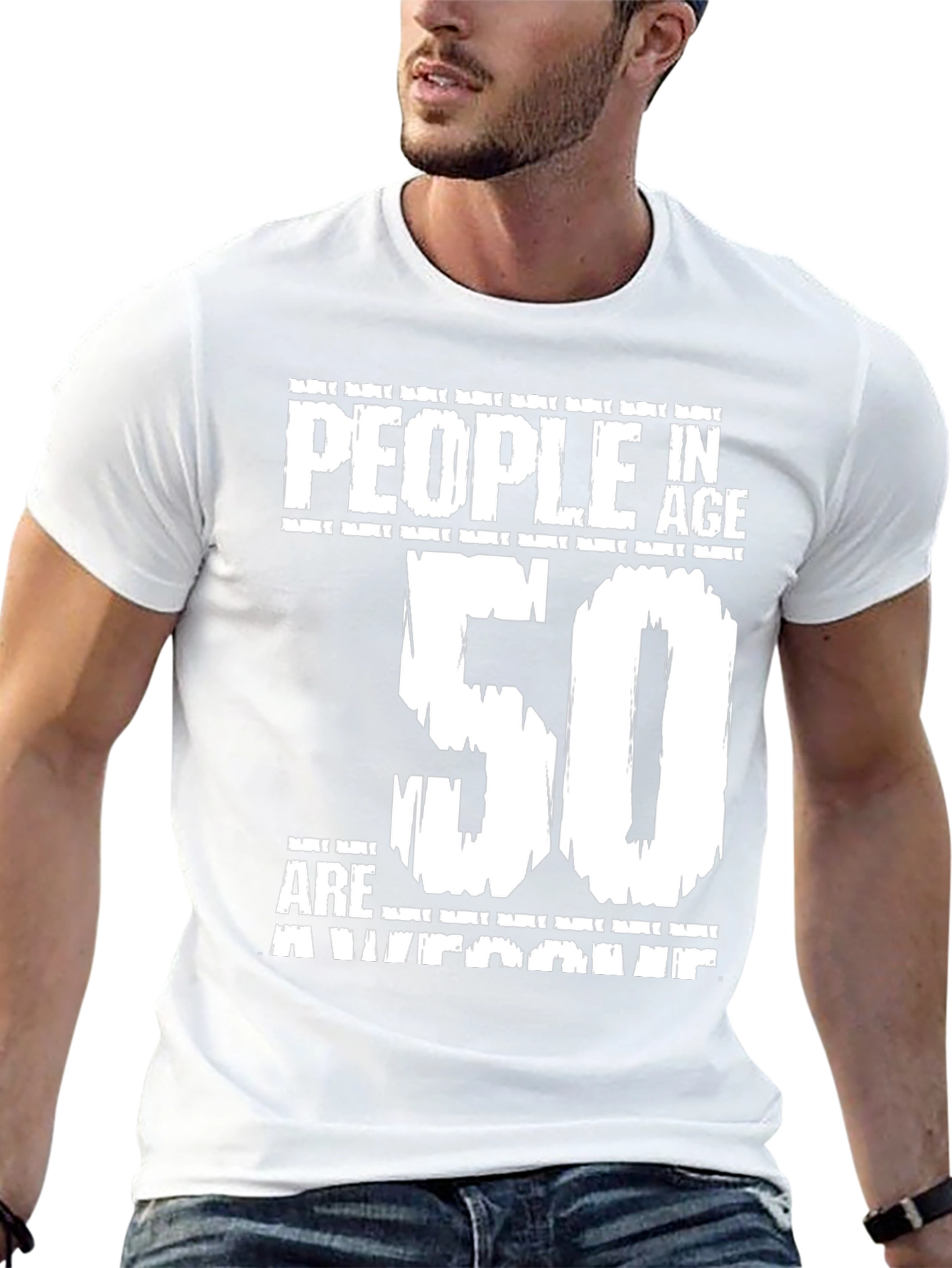 50th Birthday Awesome People Black T-Shirt