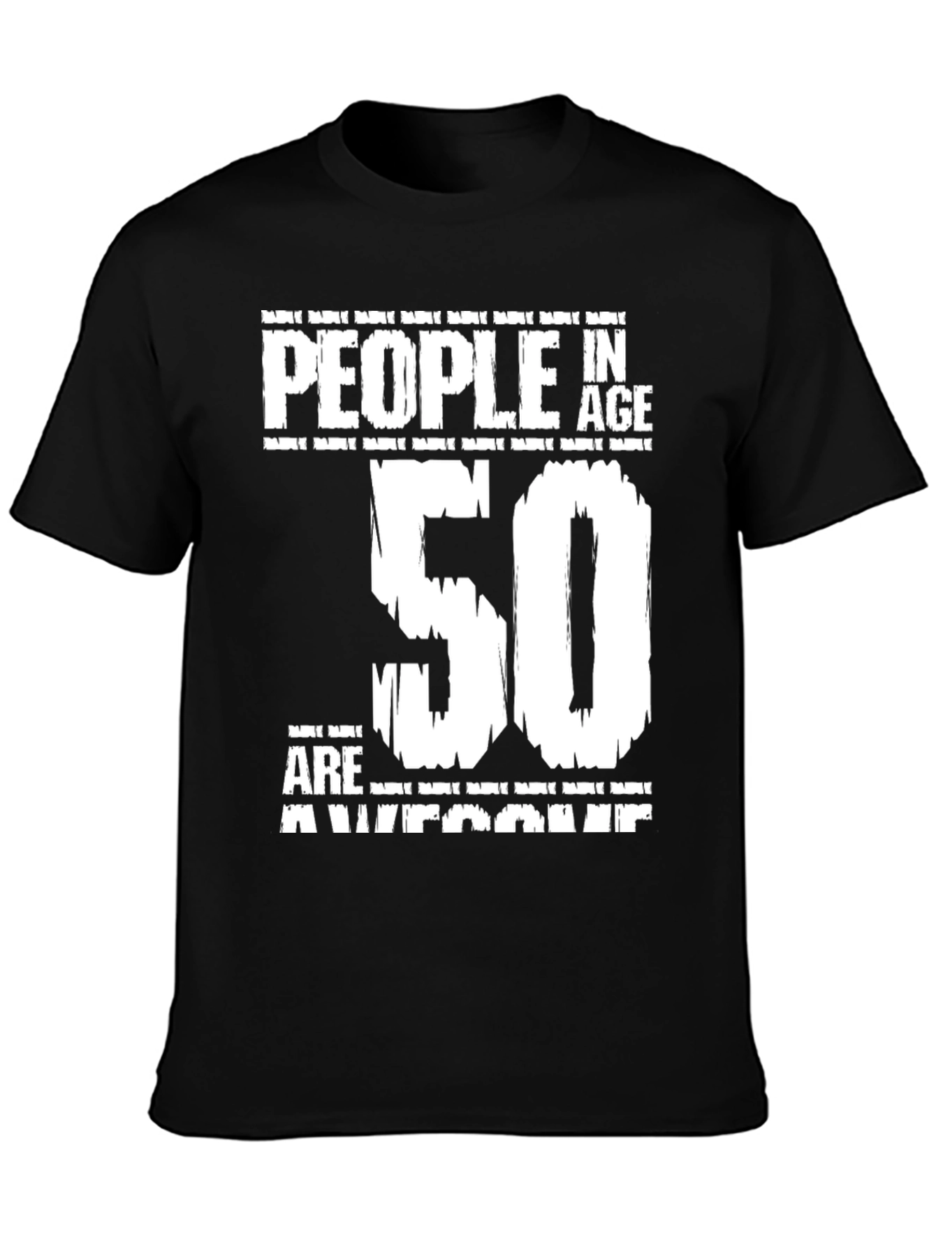 50th Birthday Awesome People Black T-Shirt
