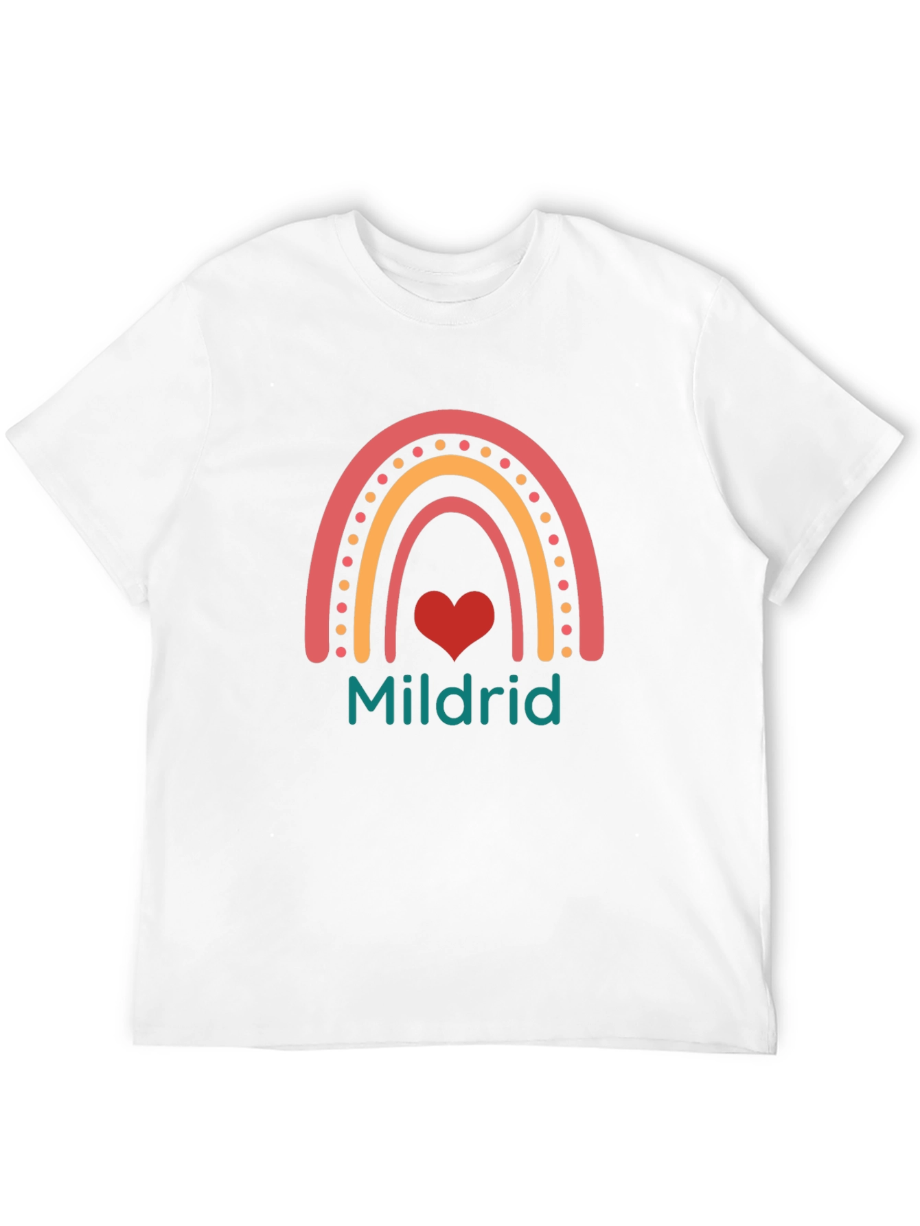 Mildrid Rainbow Heart Personalized T-Shirt