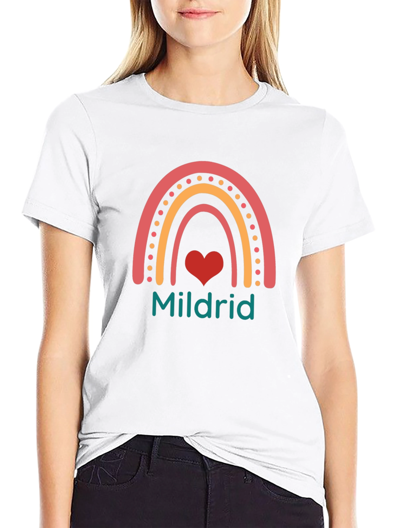 Mildrid Rainbow Heart Personalized T-Shirt