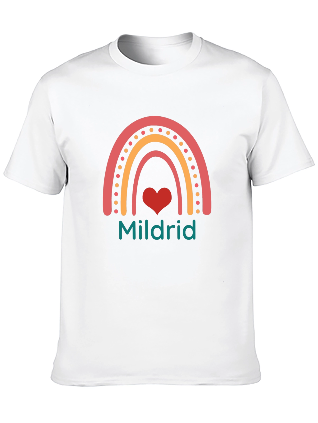 Mildrid Rainbow Heart Personalized T-Shirt