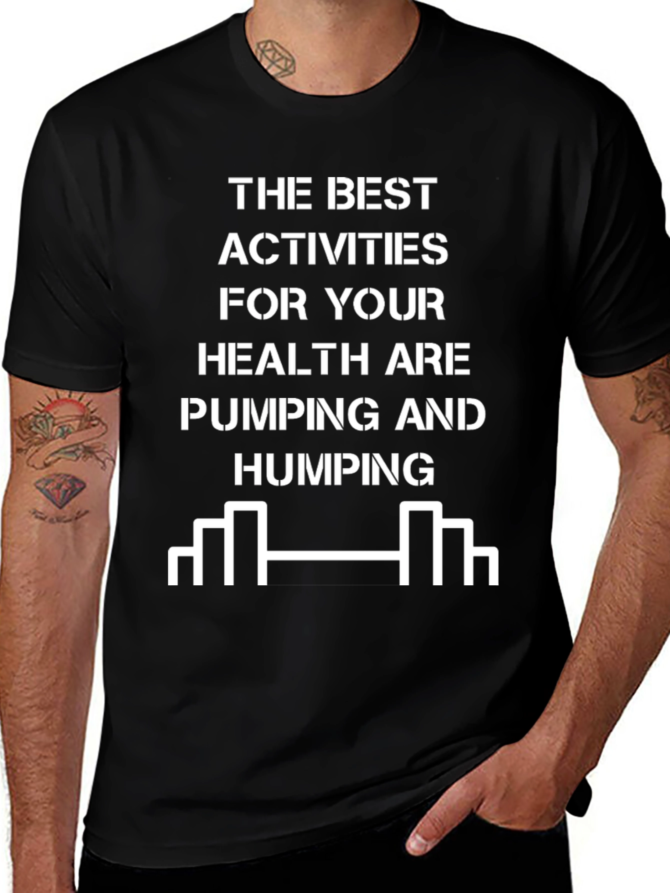 Funny Gym T-Shirt Pumping and Humping Fitness Tee