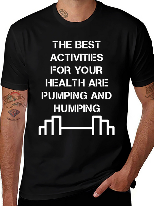 Funny Gym T-Shirt Pumping and Humping Fitness Tee
