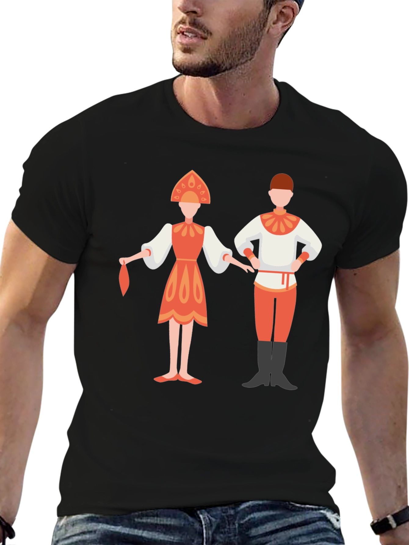 Russian Folk Dance Graphic Tee - Black Unisex Shirt