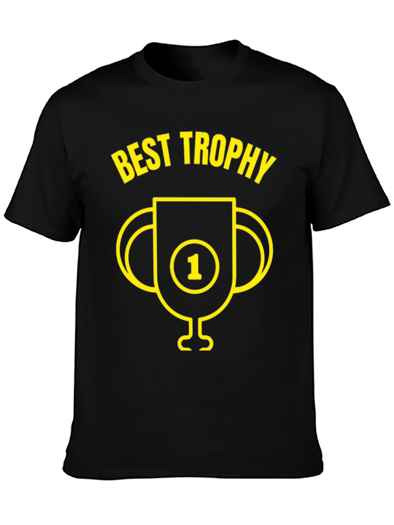 Best Trophy Graphic Tee - Black Cotton T-Shirt