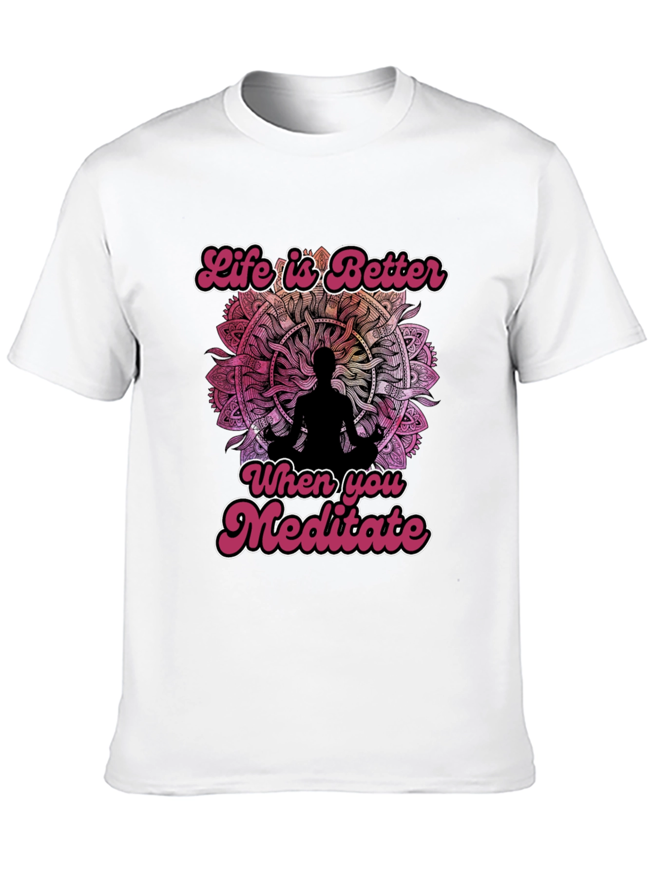 Life is Better Meditate Black Graphic Tee