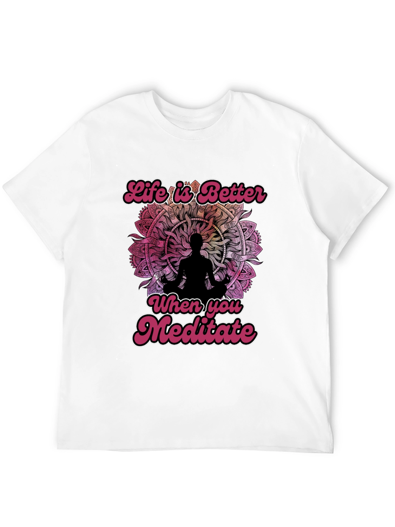 Life is Better Meditate Black Graphic Tee