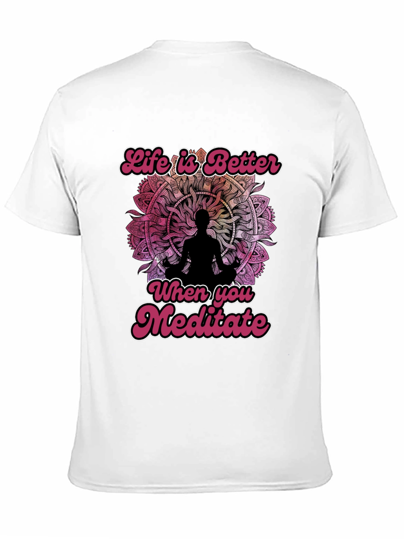 Life is Better Meditate Black Graphic Tee