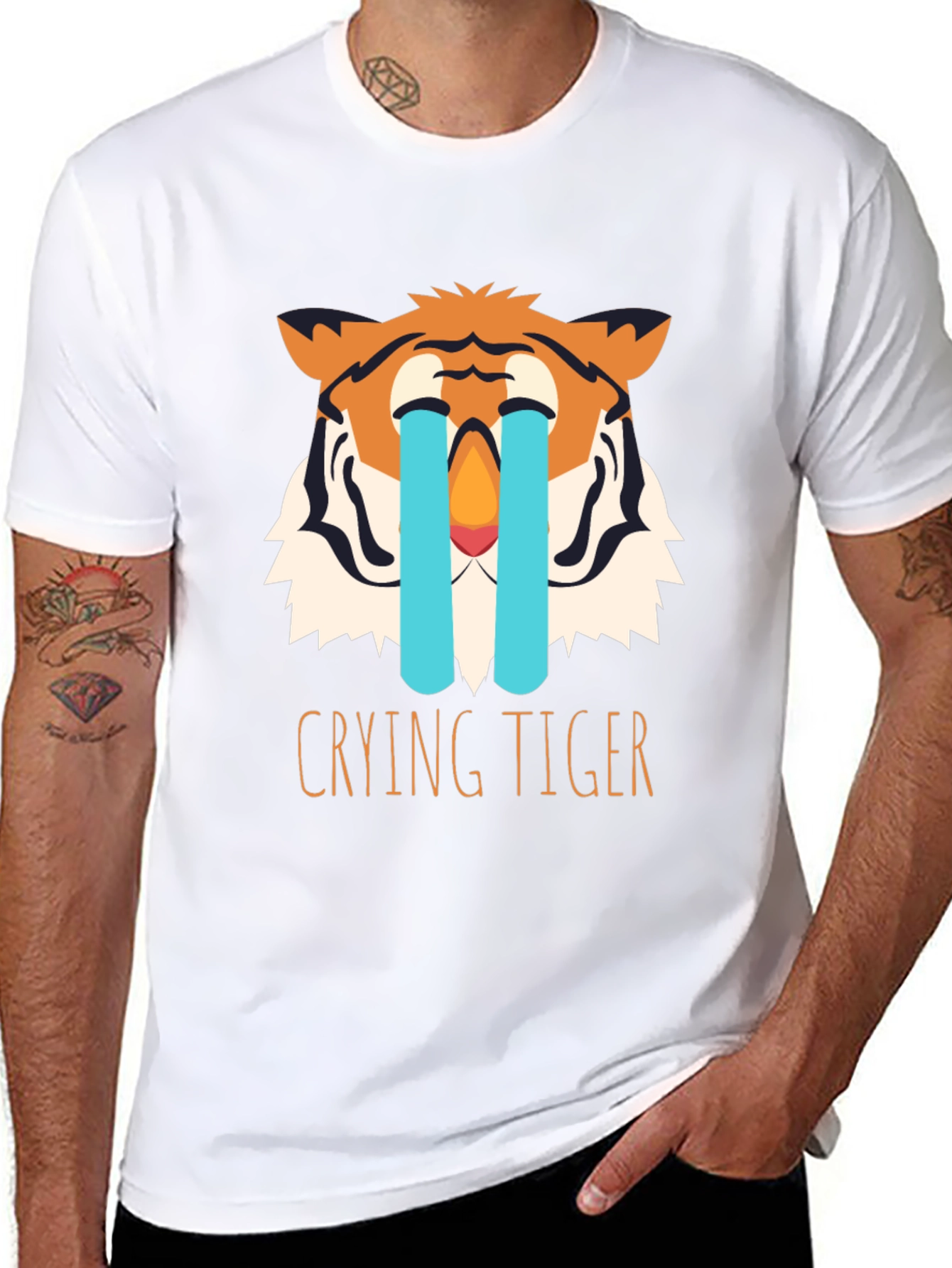 Crying Tiger Graphic Tee - Black T-Shirt