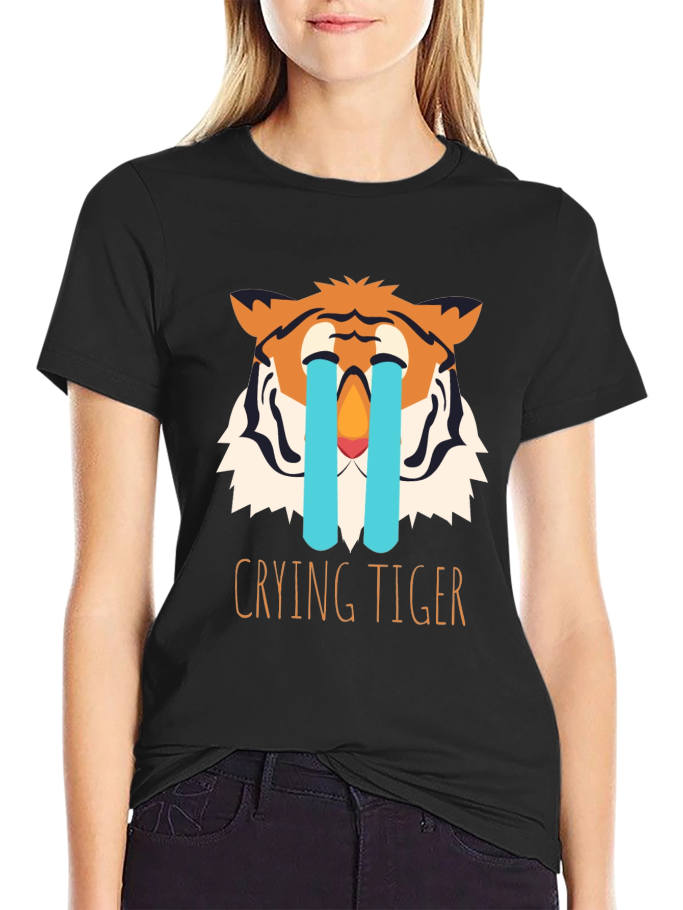 Crying Tiger Graphic Tee - Black T-Shirt