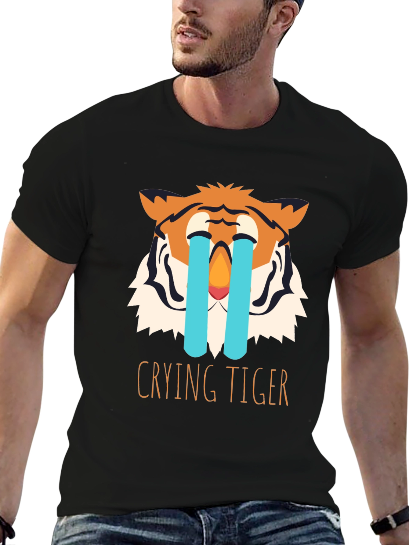 Crying Tiger Graphic Tee - Black T-Shirt
