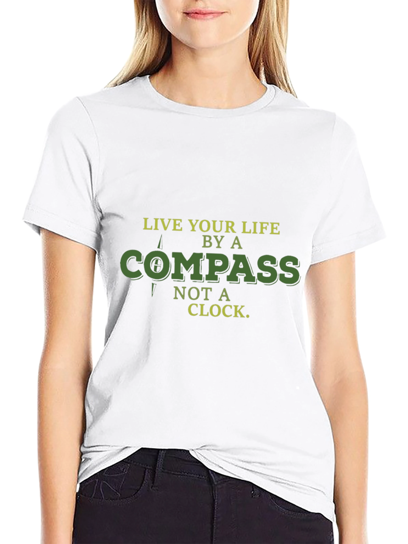 Live By A Compass T-Shirt - Motivational Black Tee