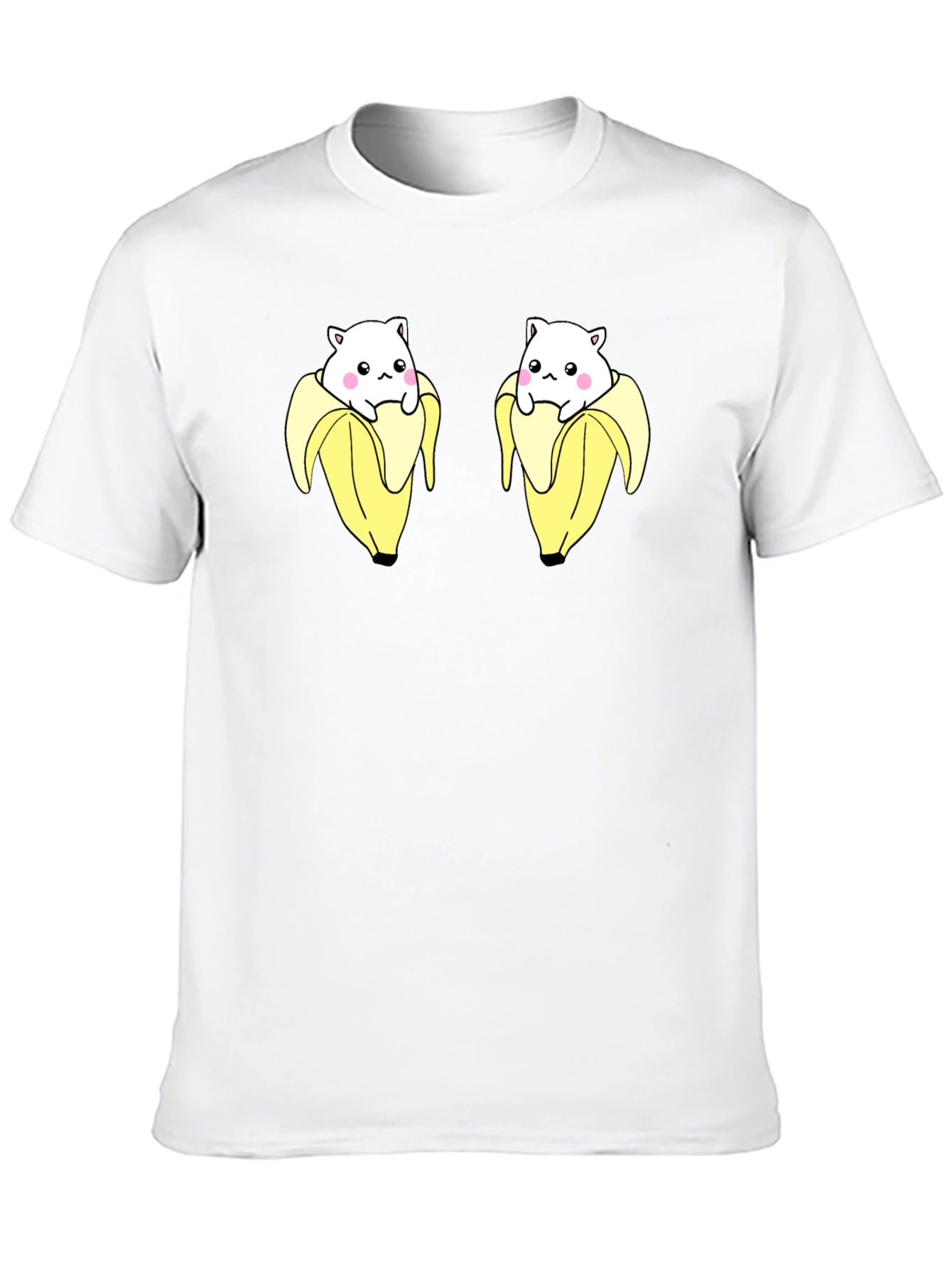 Banana Cat T-Shirt Cute Novelty Black Tee