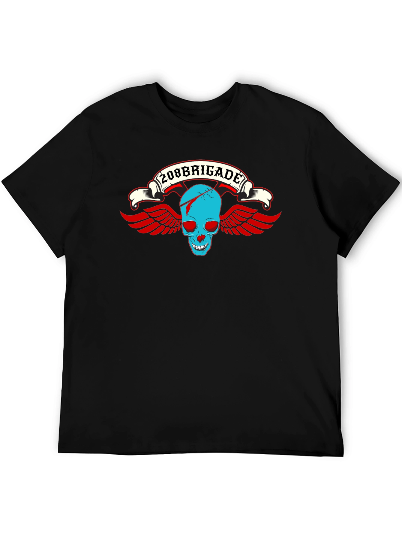 208 Brigade Skull Wings Graphic Tee - Black