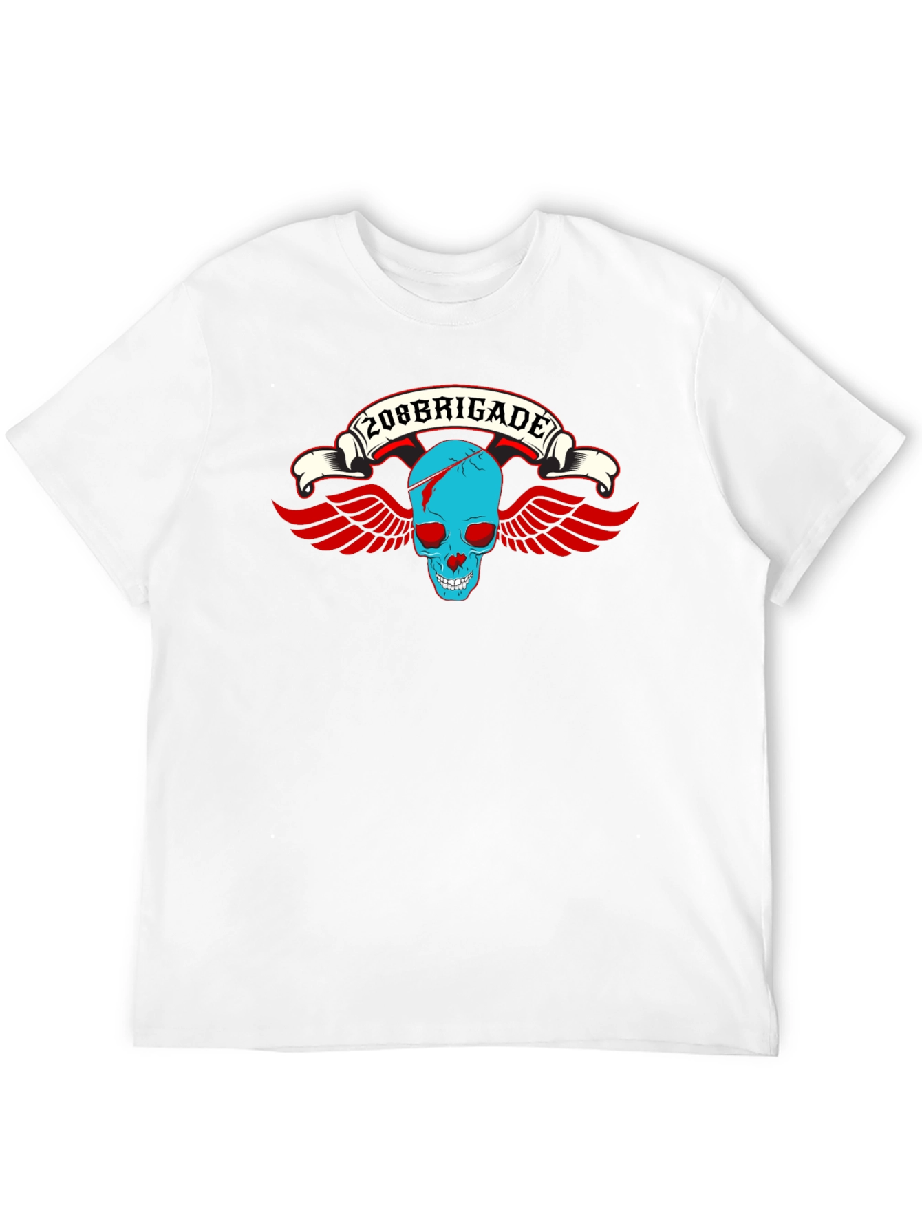 208 Brigade Skull Wings Graphic Tee - Black