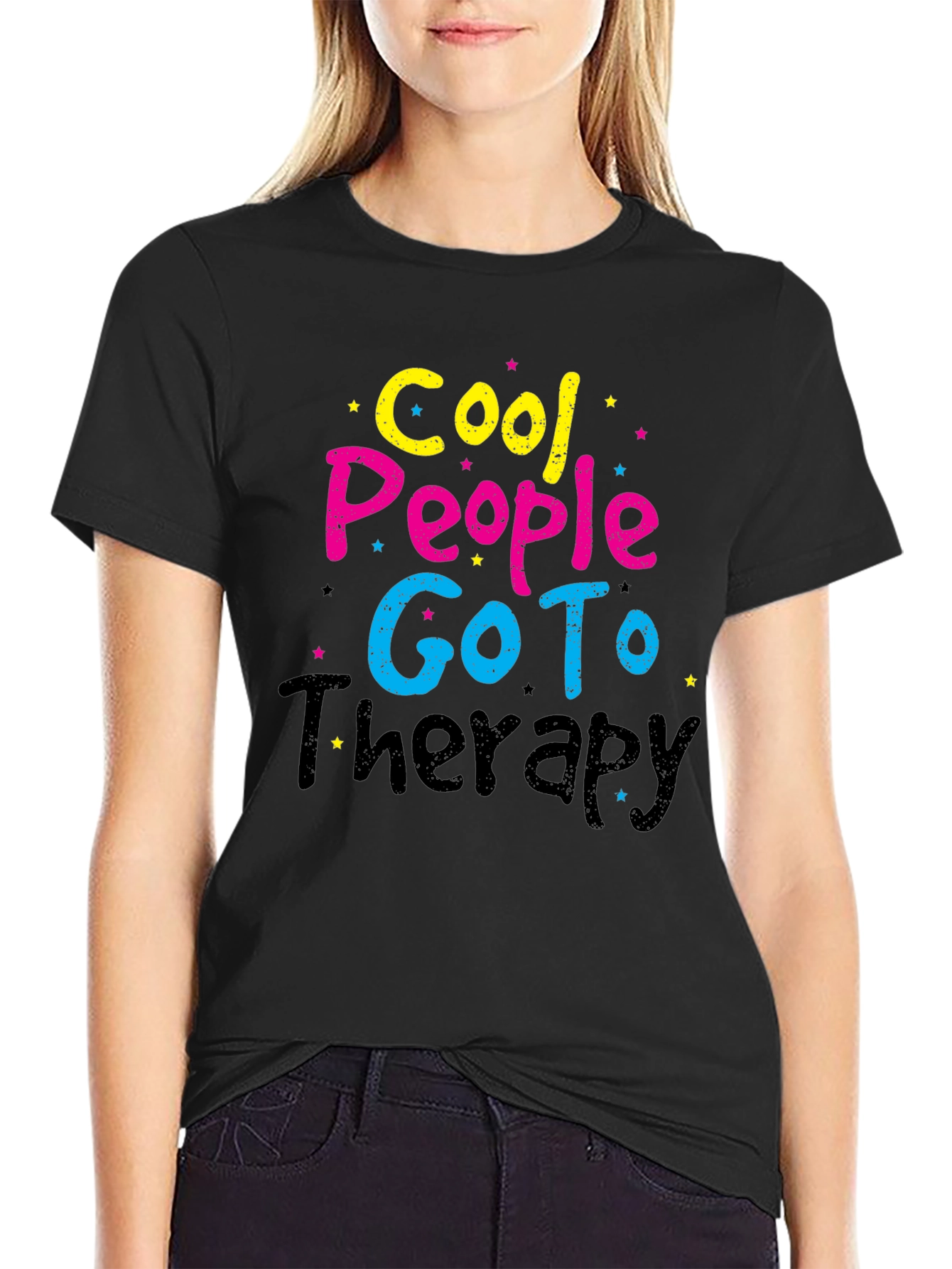 Cool People Go To Therapy T-Shirt Black