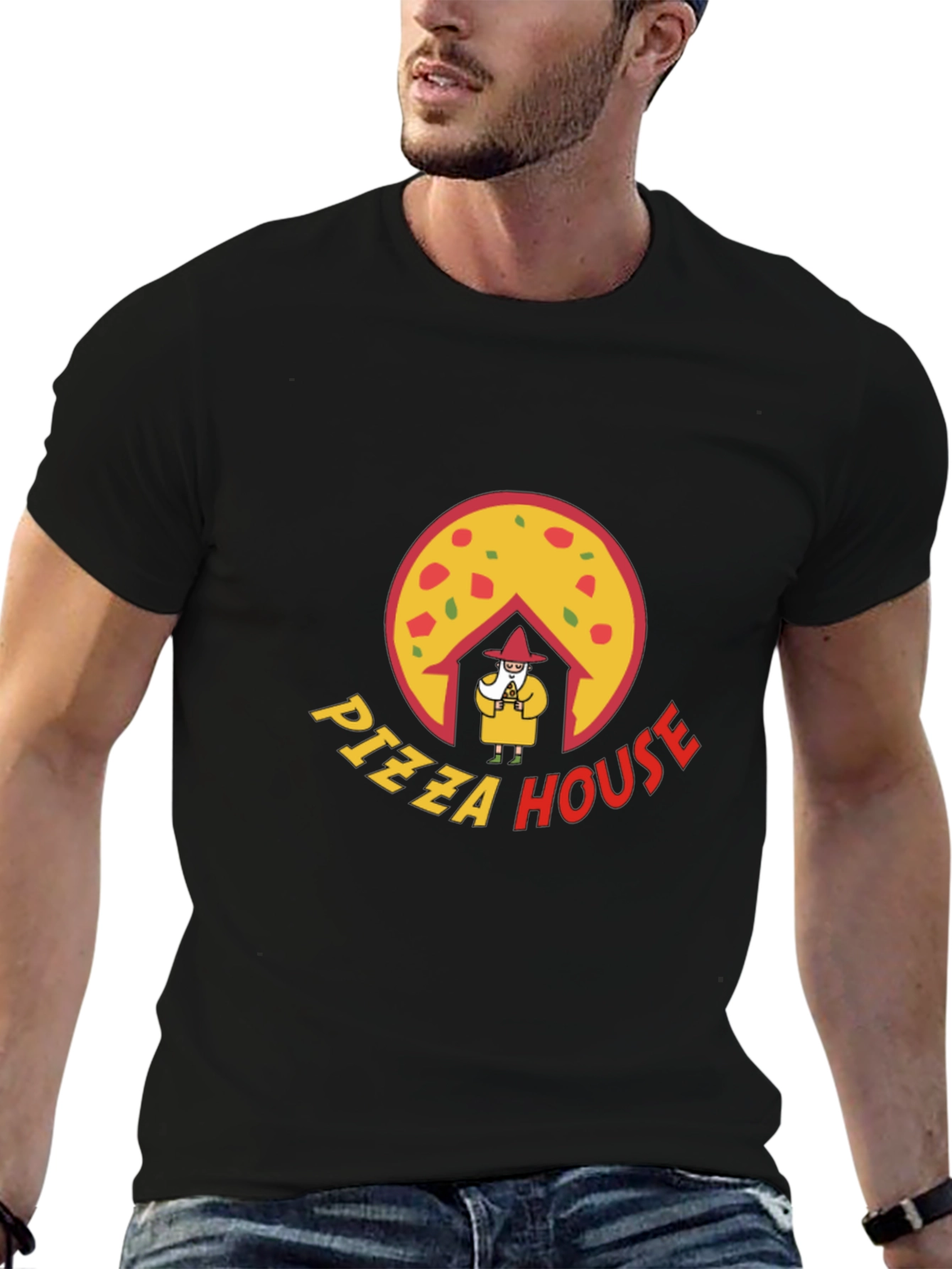 Pizza House Graphic Black T-Shirt
