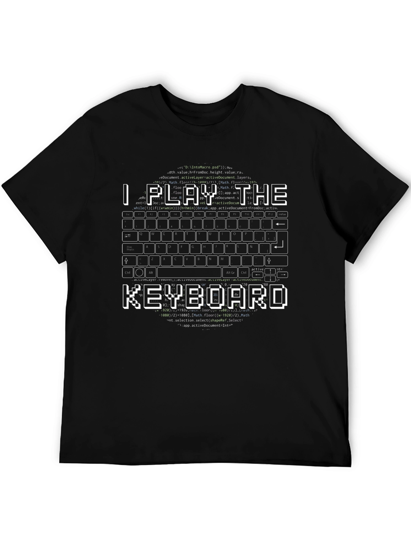 I Play the Keyboard Graphic T-Shirt - Black