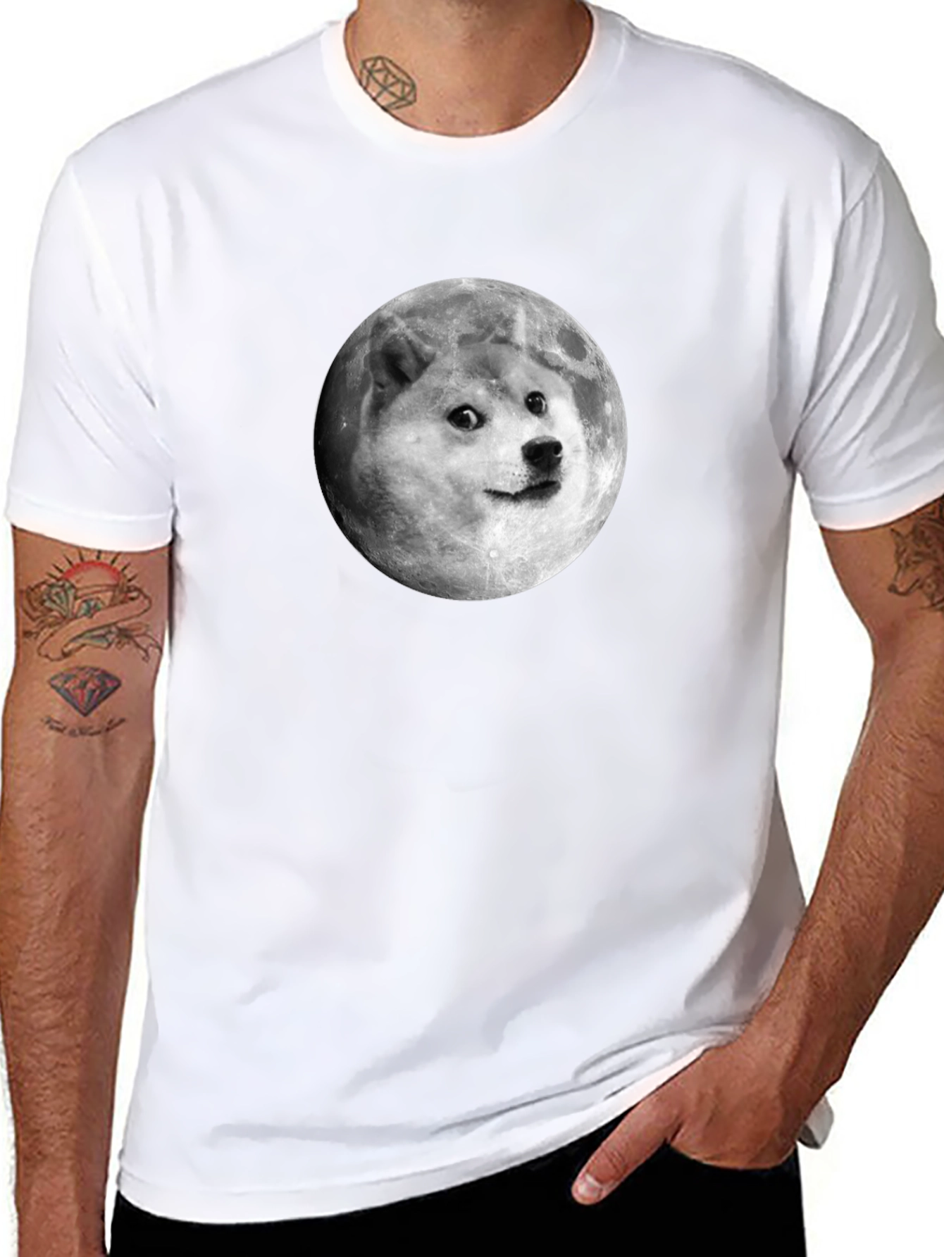 Doge Moon T-Shirt - Unisex Black Tee