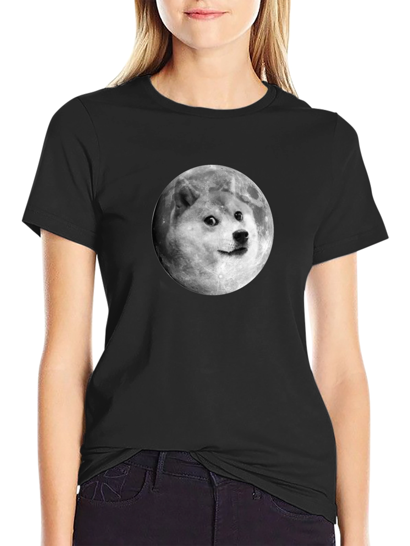 Doge Moon T-Shirt - Unisex Black Tee