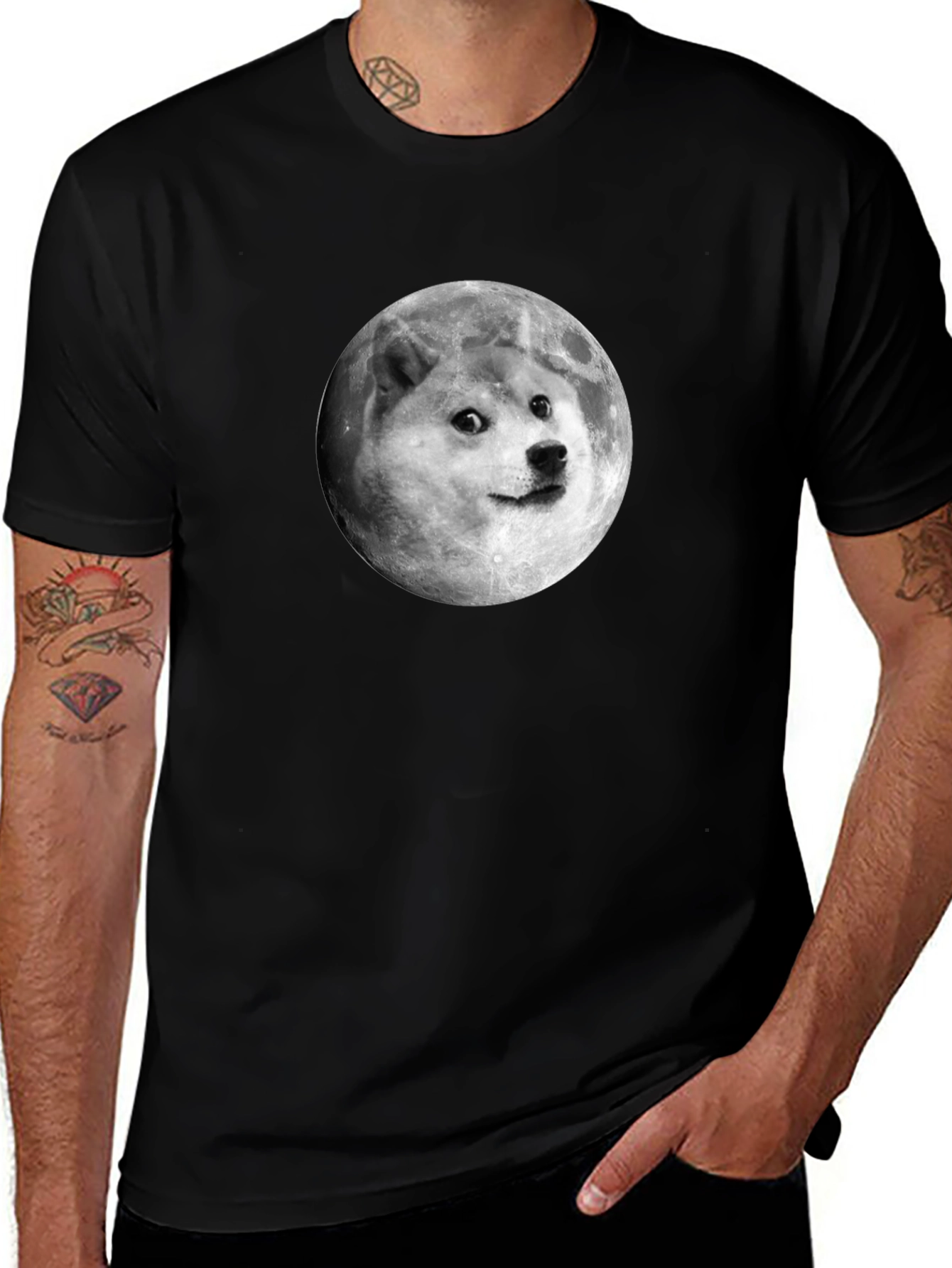 Doge Moon T-Shirt - Unisex Black Tee