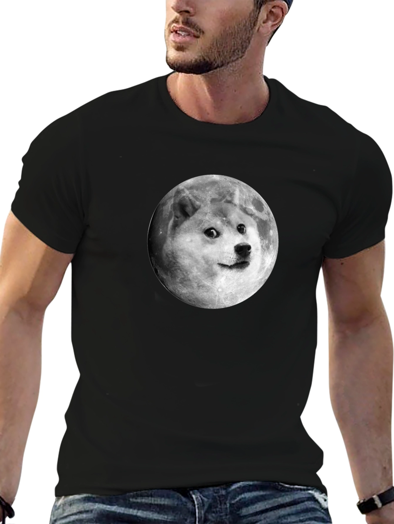 Doge Moon T-Shirt - Unisex Black Tee