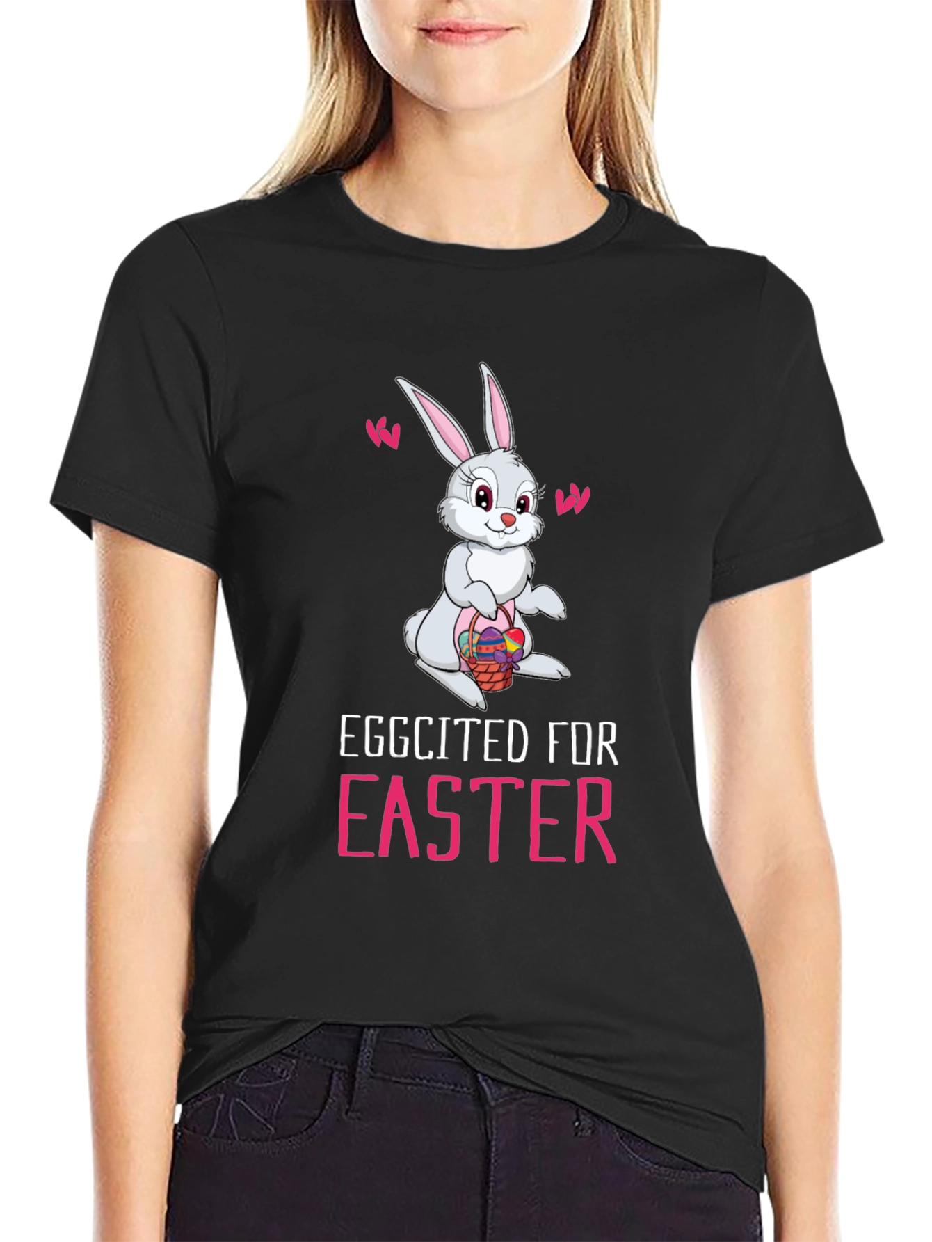 Eggcited For Easter Bunny Graphic Tee