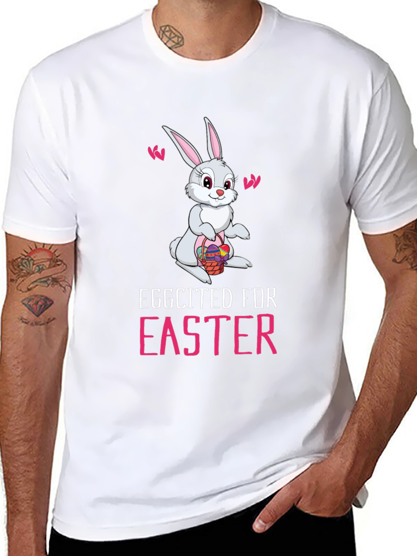 Eggcited For Easter Bunny Graphic Tee