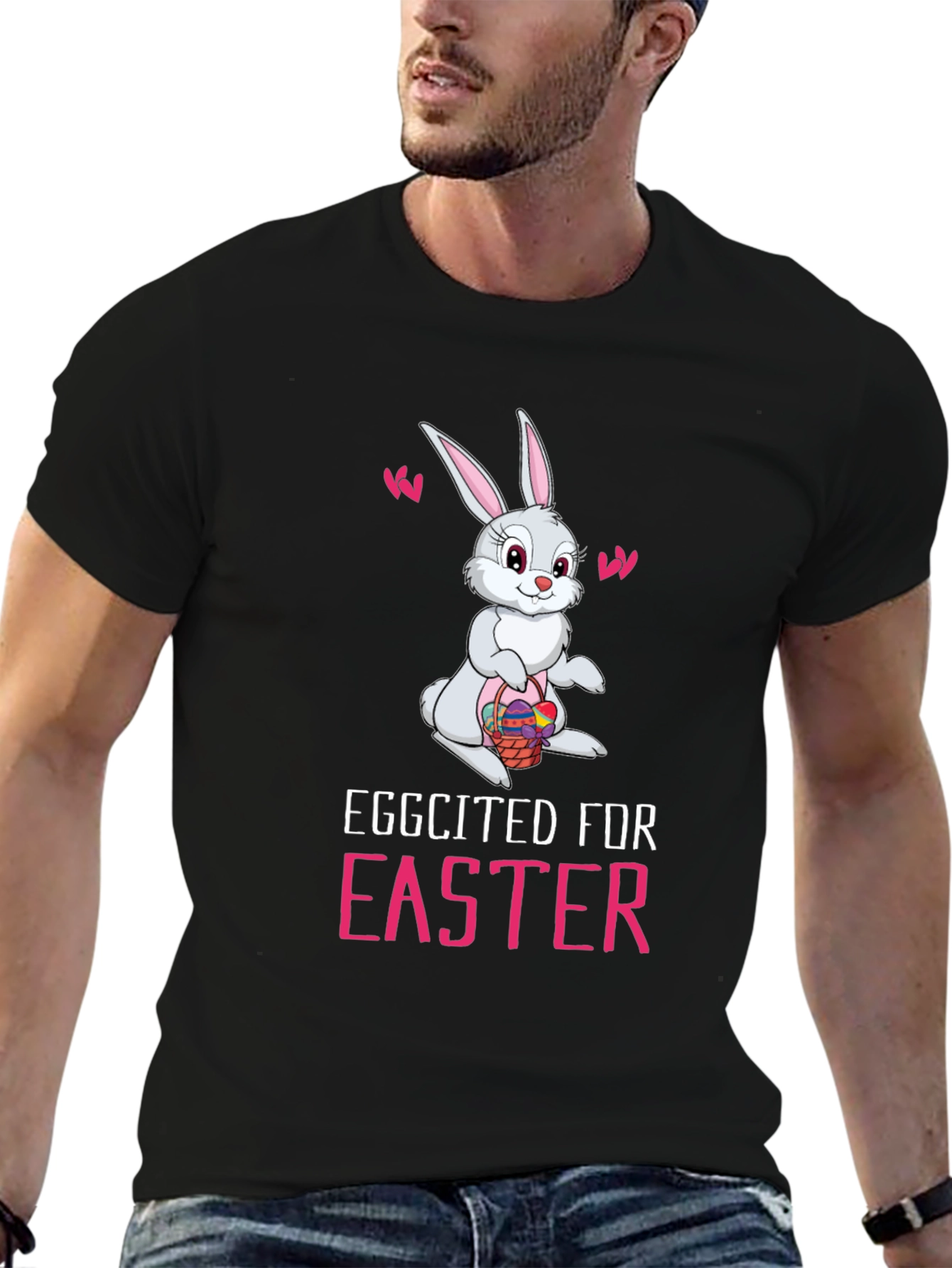 Eggcited For Easter Bunny Graphic Tee