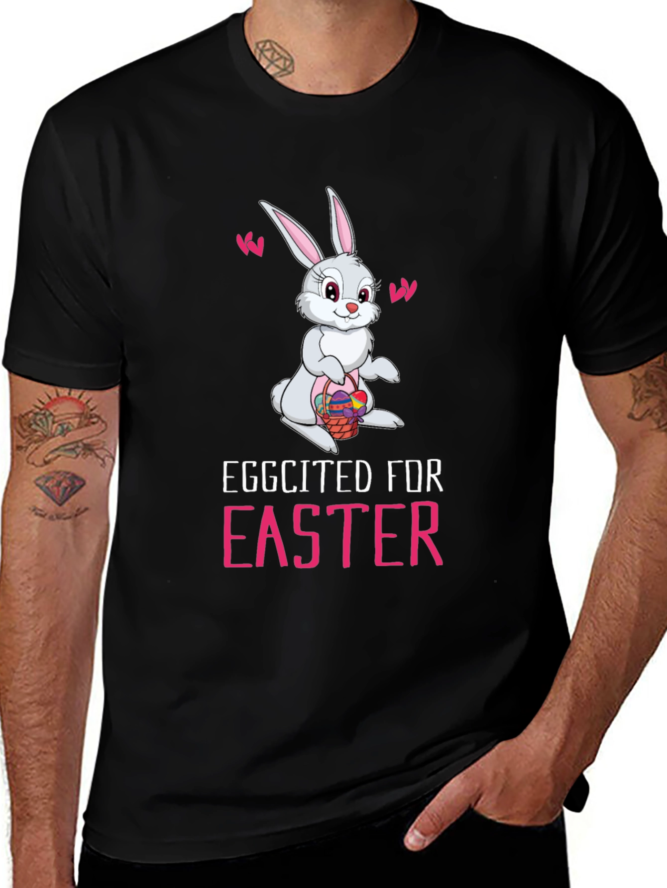 Eggcited For Easter Bunny Graphic Tee