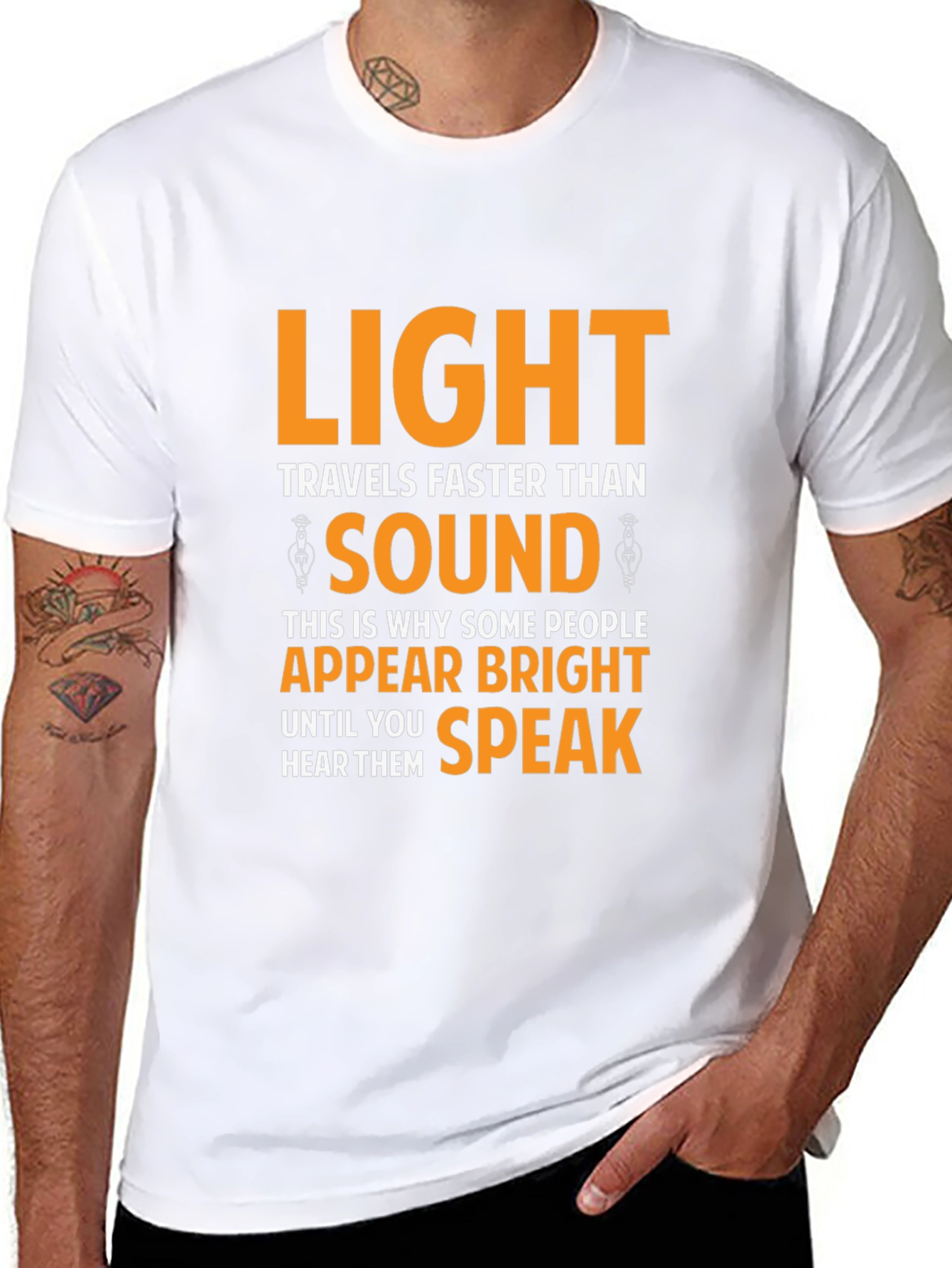 Humorous Light vs. Sound Black T-Shirt